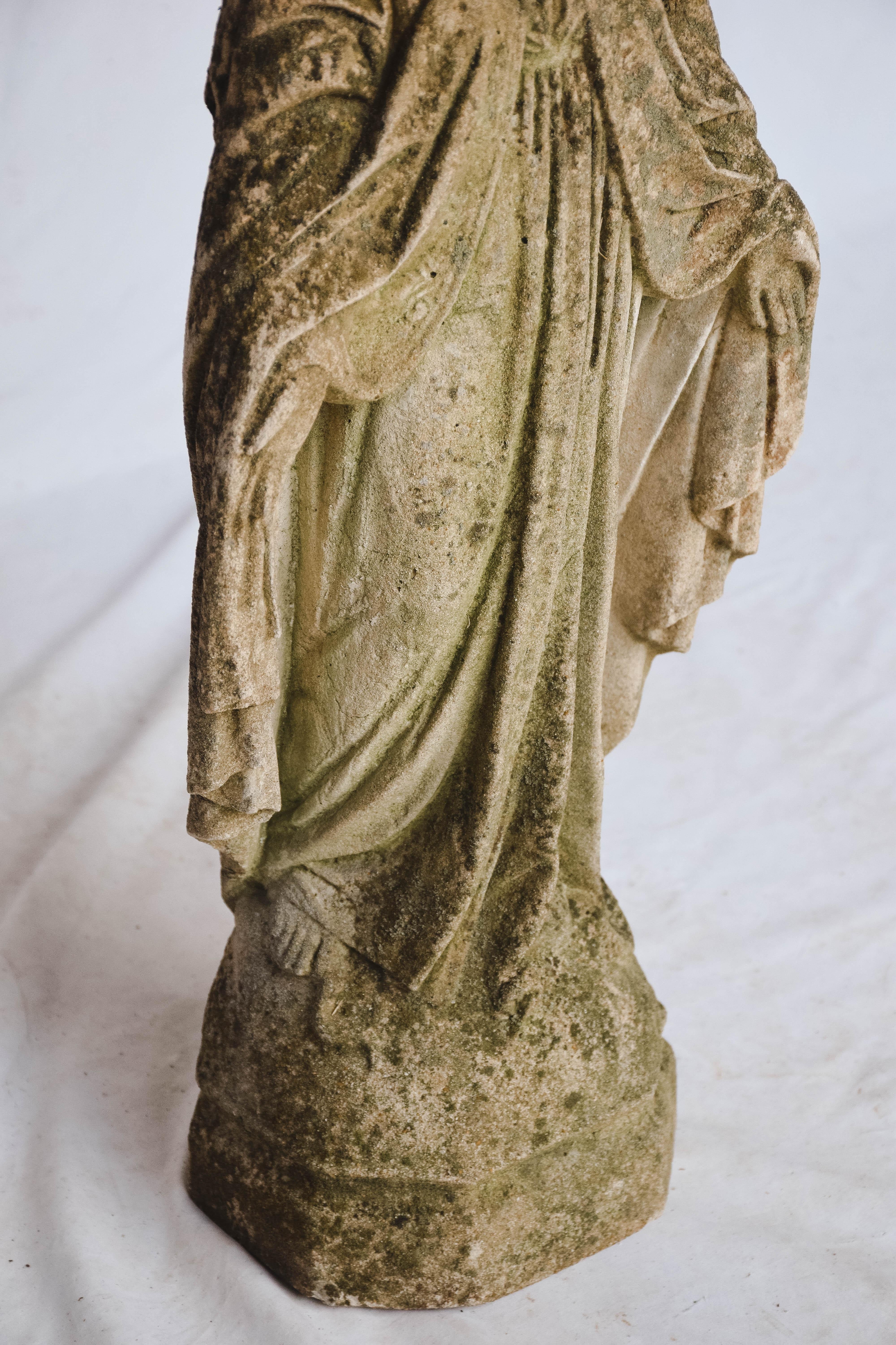 American Concrete Virgin Mary Garden Statue