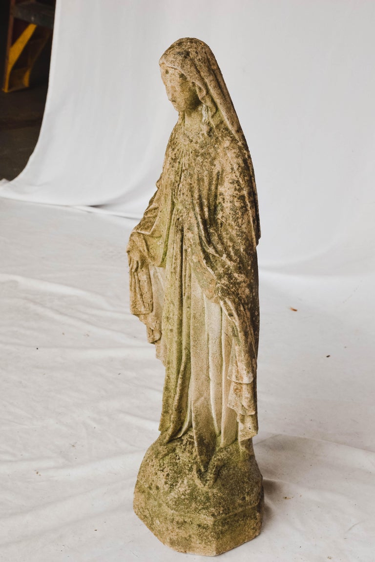 Concrete Virgin Mary Garden Statue at 1stDibs