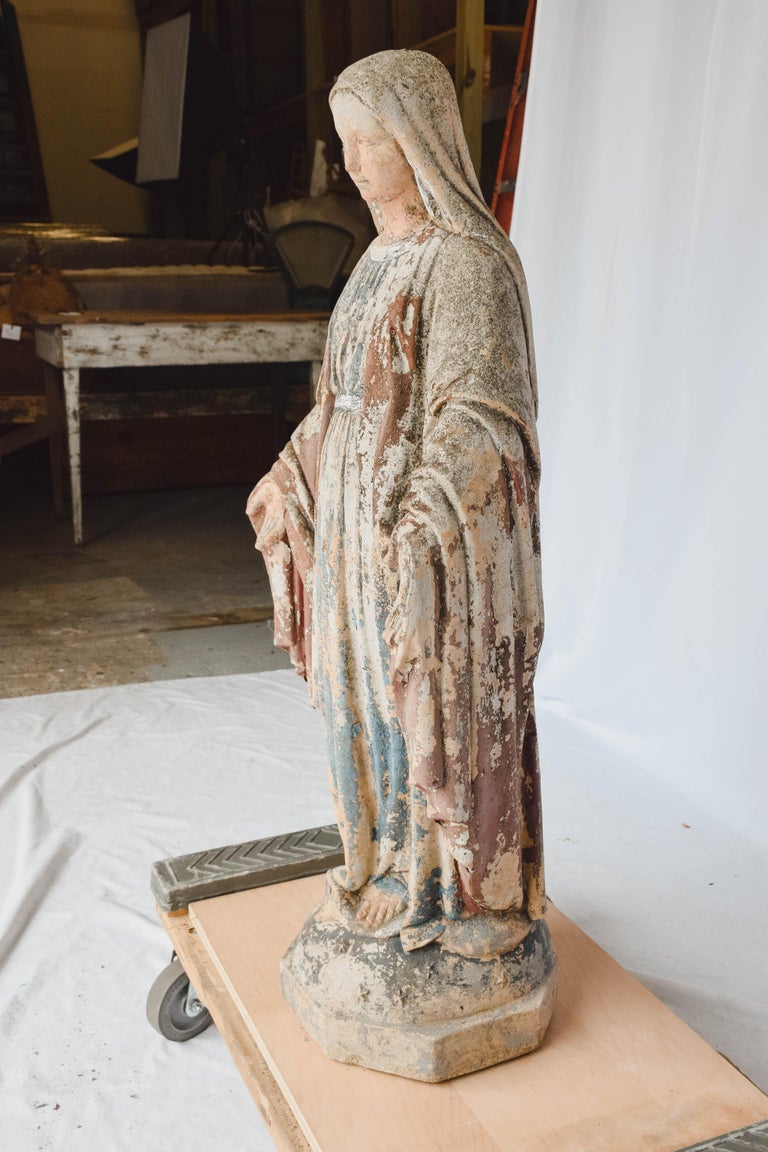 Concrete Virgin Mary Garden Statue at 1stDibs vintage virgin mary