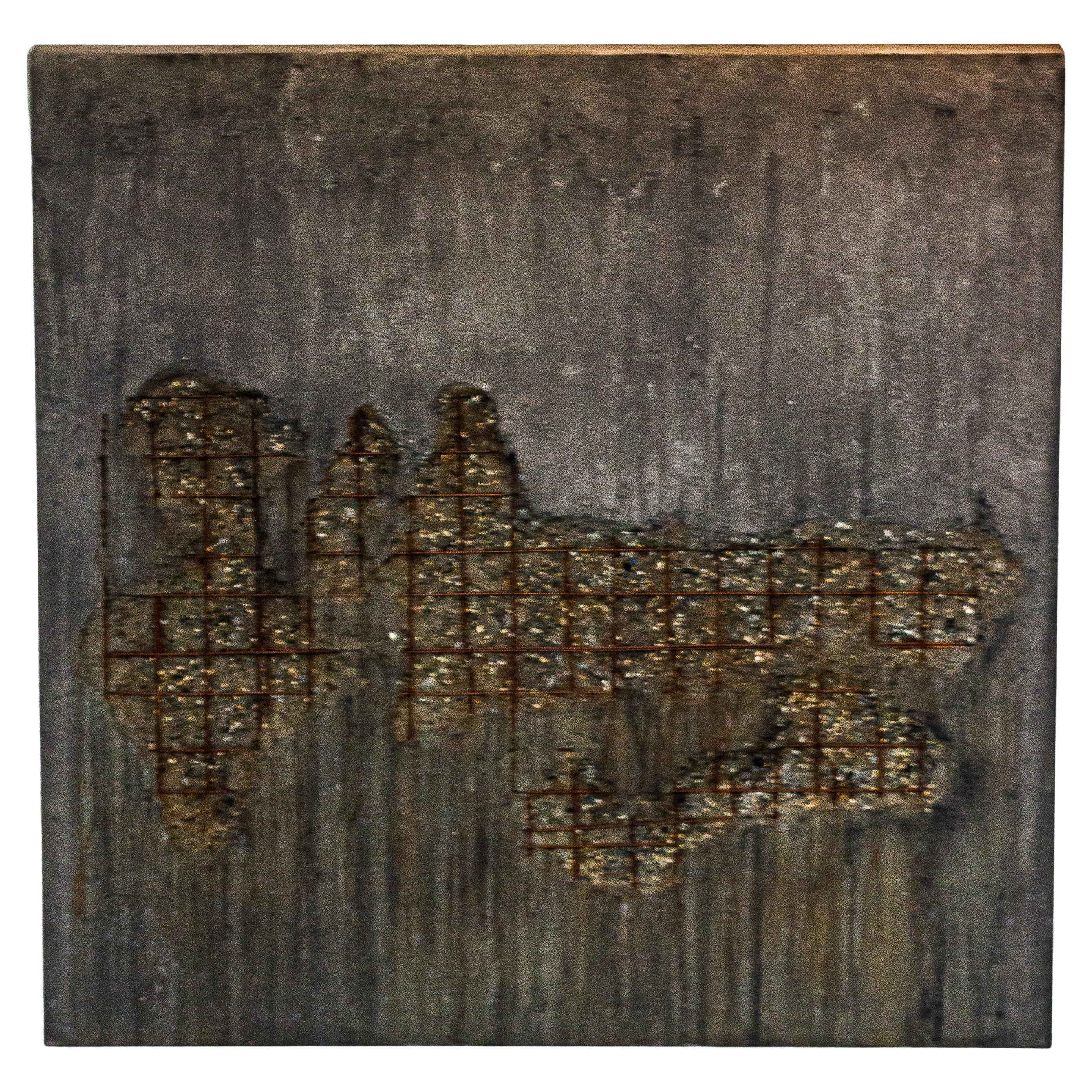 Concrete Wall Art - line DEGRADATION  concrete + wire by Dylan Myers For Sale