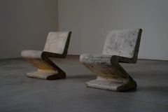 Concrete Zig Zag Chairs - France 1970s