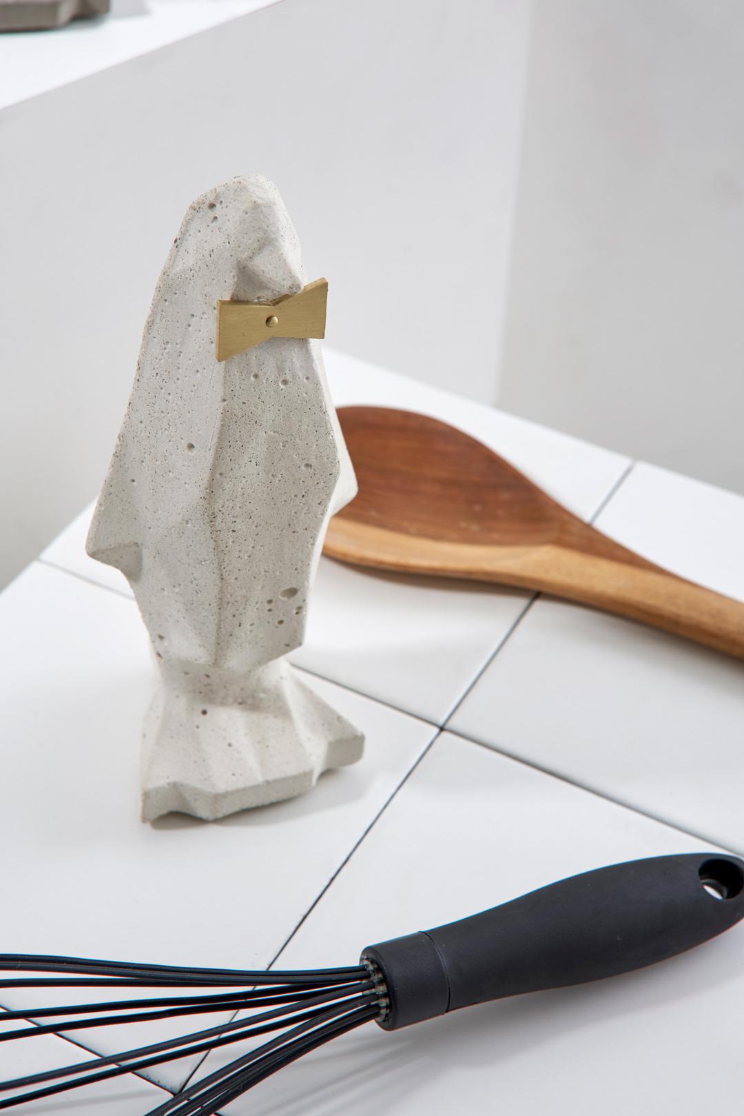 Concreto Collection, Penguin Table Sculpture (Set of 3) For Sale 5