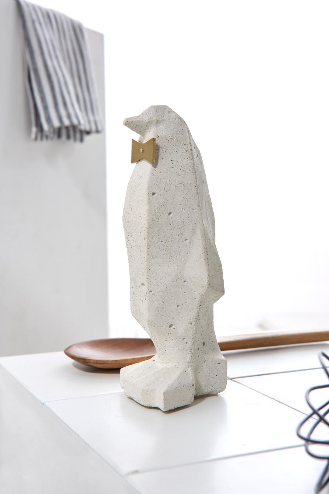 Concreto Collection, Penguin Table Sculpture (Set of 3) For Sale 1