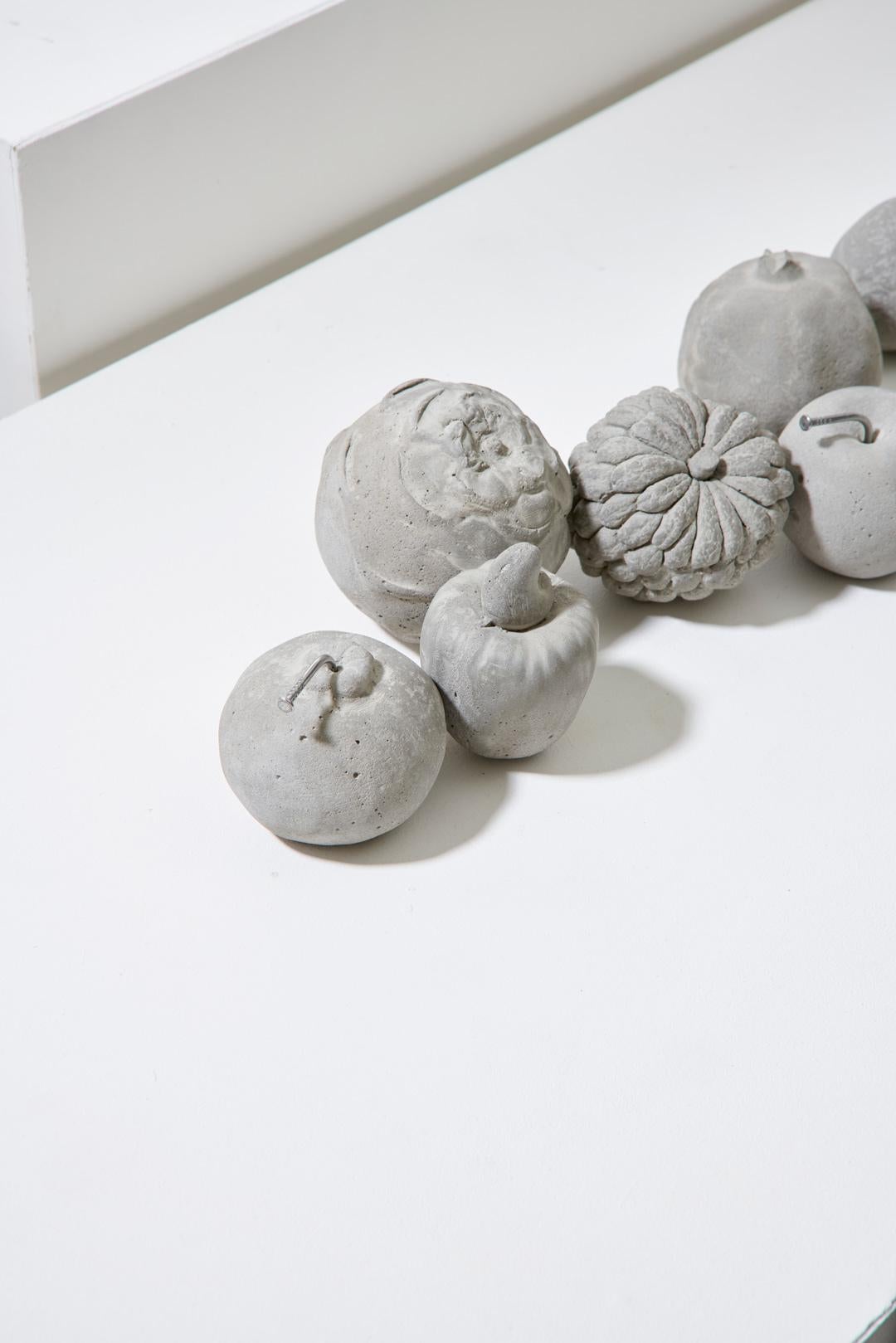 Concreto Collection, Fruit Table Sculpture (Set of Nine) For Sale 4