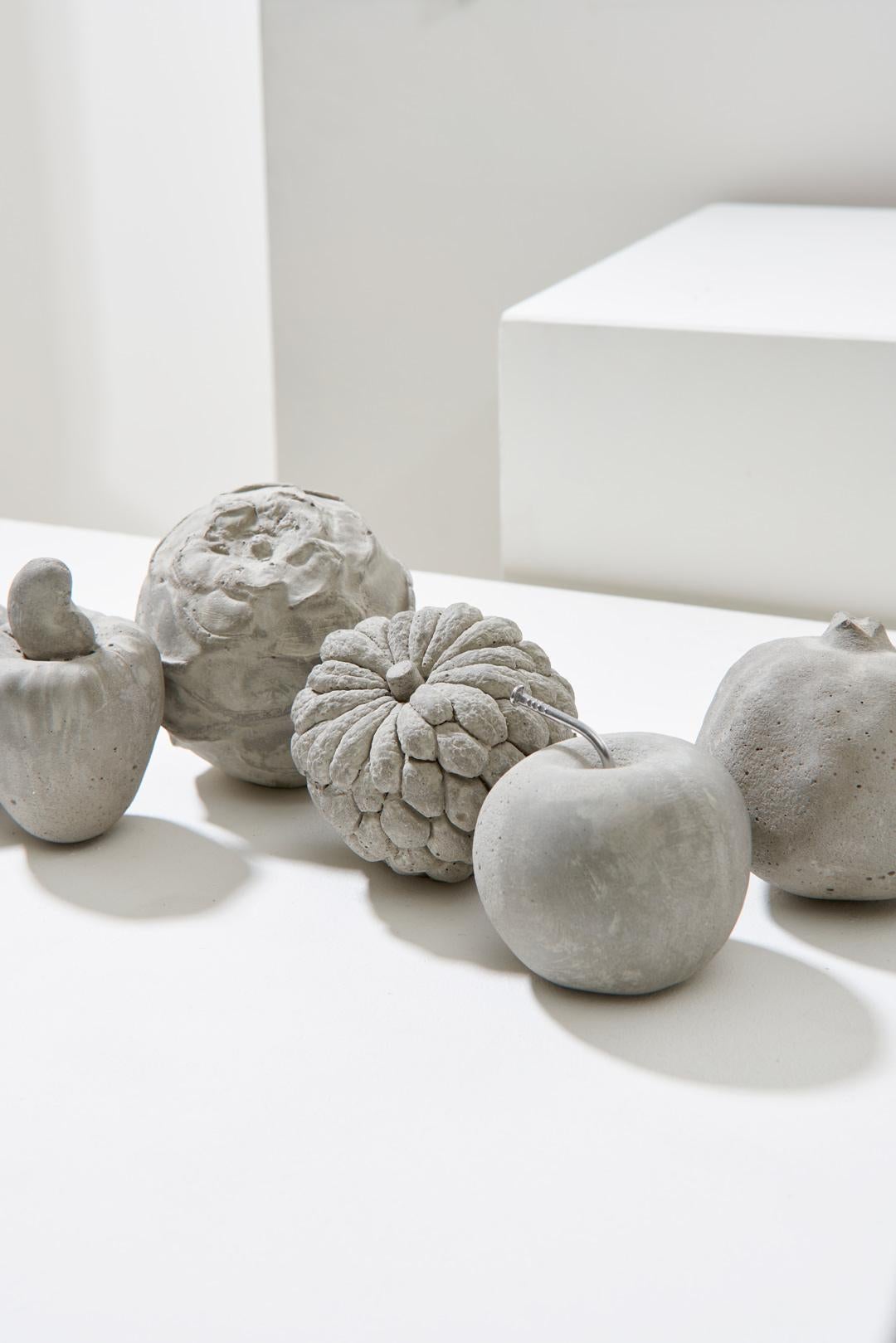 Concreto Collection, Fruit Table Sculpture (Set of Nine) For Sale 7