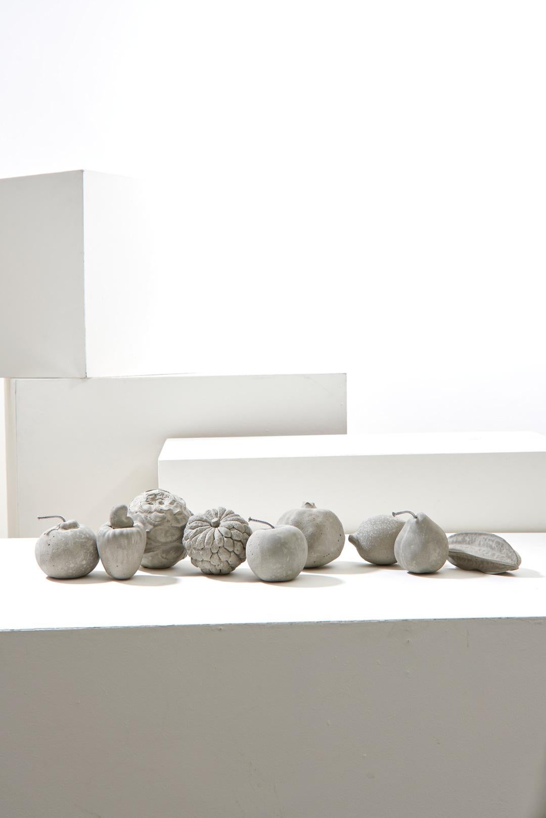 Concreto Collection, Fruit Table Sculpture (Set of Nine) For Sale 1