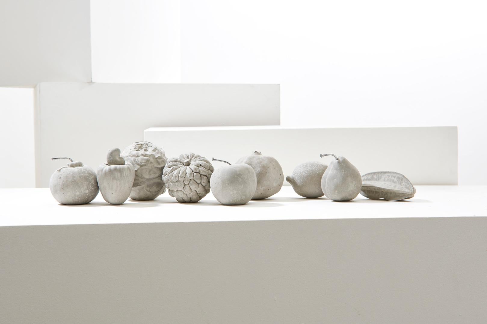 Concreto Collection, Fruit Table Sculpture (Set of Nine) For Sale 2