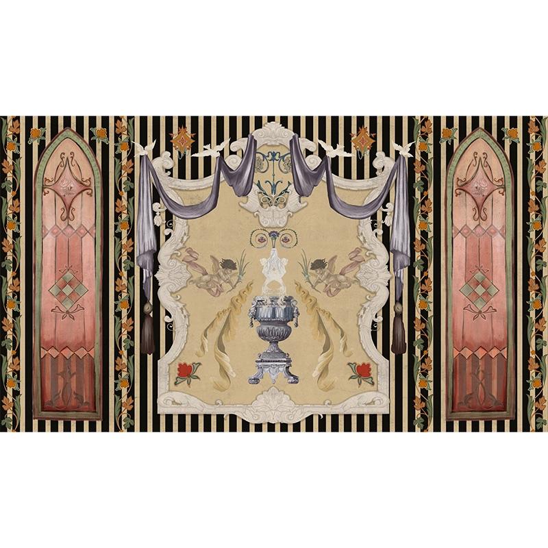 Beaux Arts Concupiscenza Wallpaper (dark) For Sale