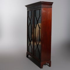 Antique English Georgian Double Mullioned Door Mahogany Bookcase, circa 1810