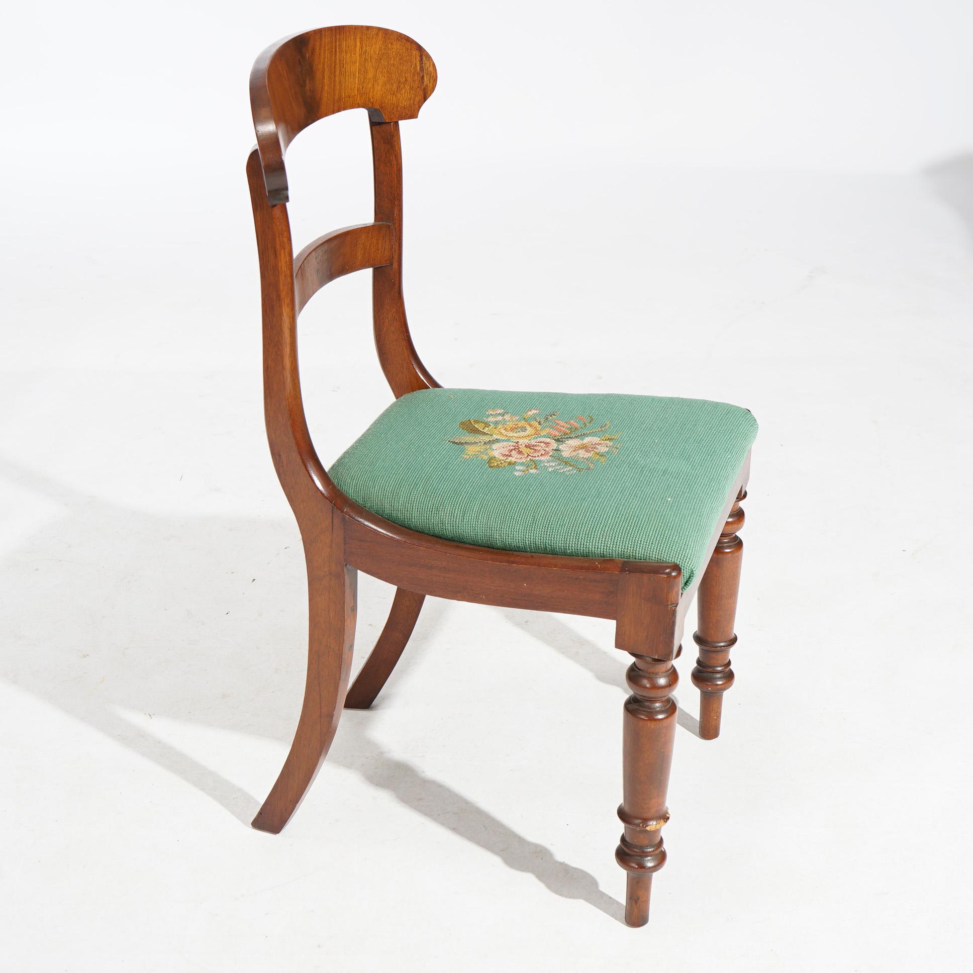 Antique Set of Six Sheraton Flame Mahogany Dining Chairs, Circa 1830 5