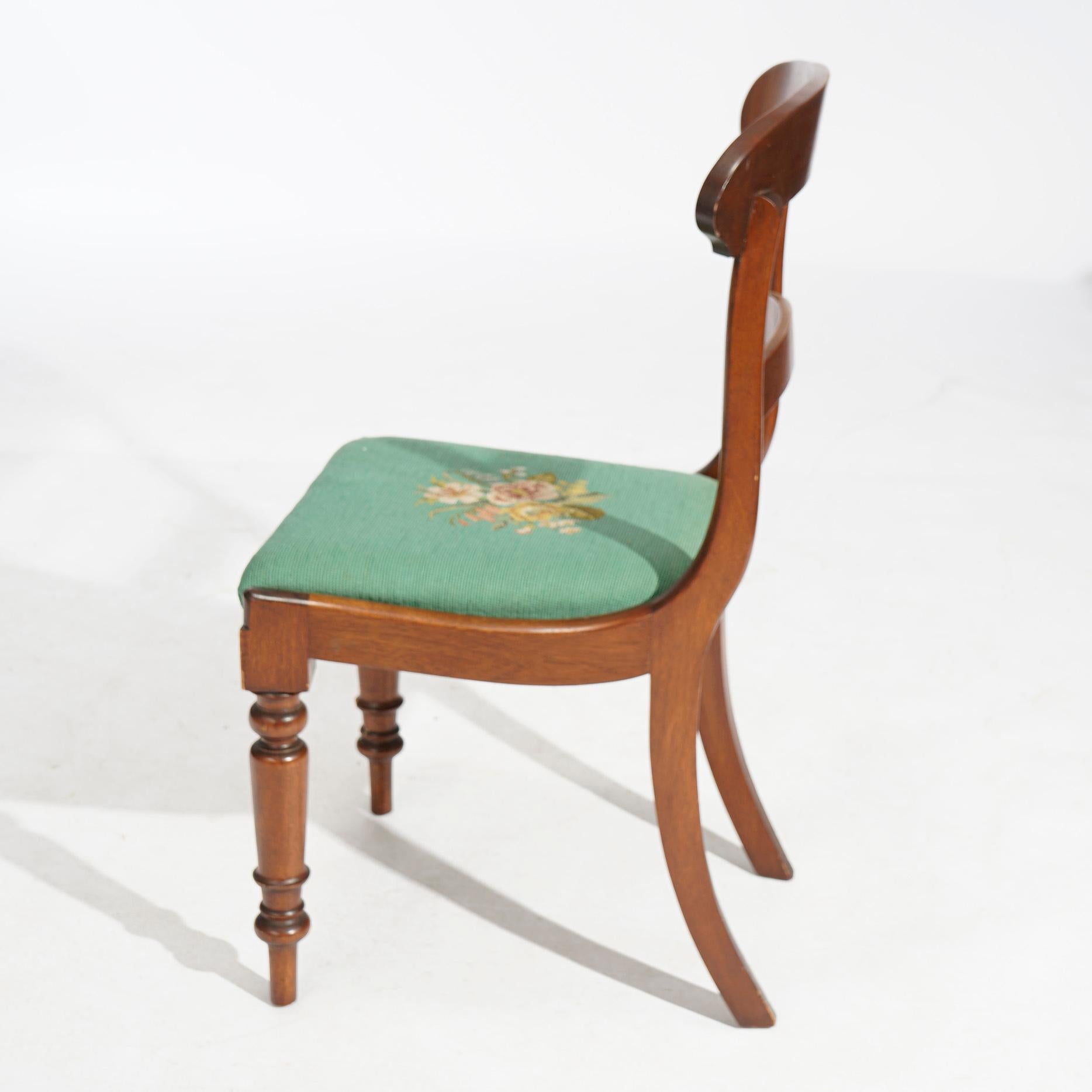 Antique Set of Six Sheraton Flame Mahogany Dining Chairs, Circa 1830 6