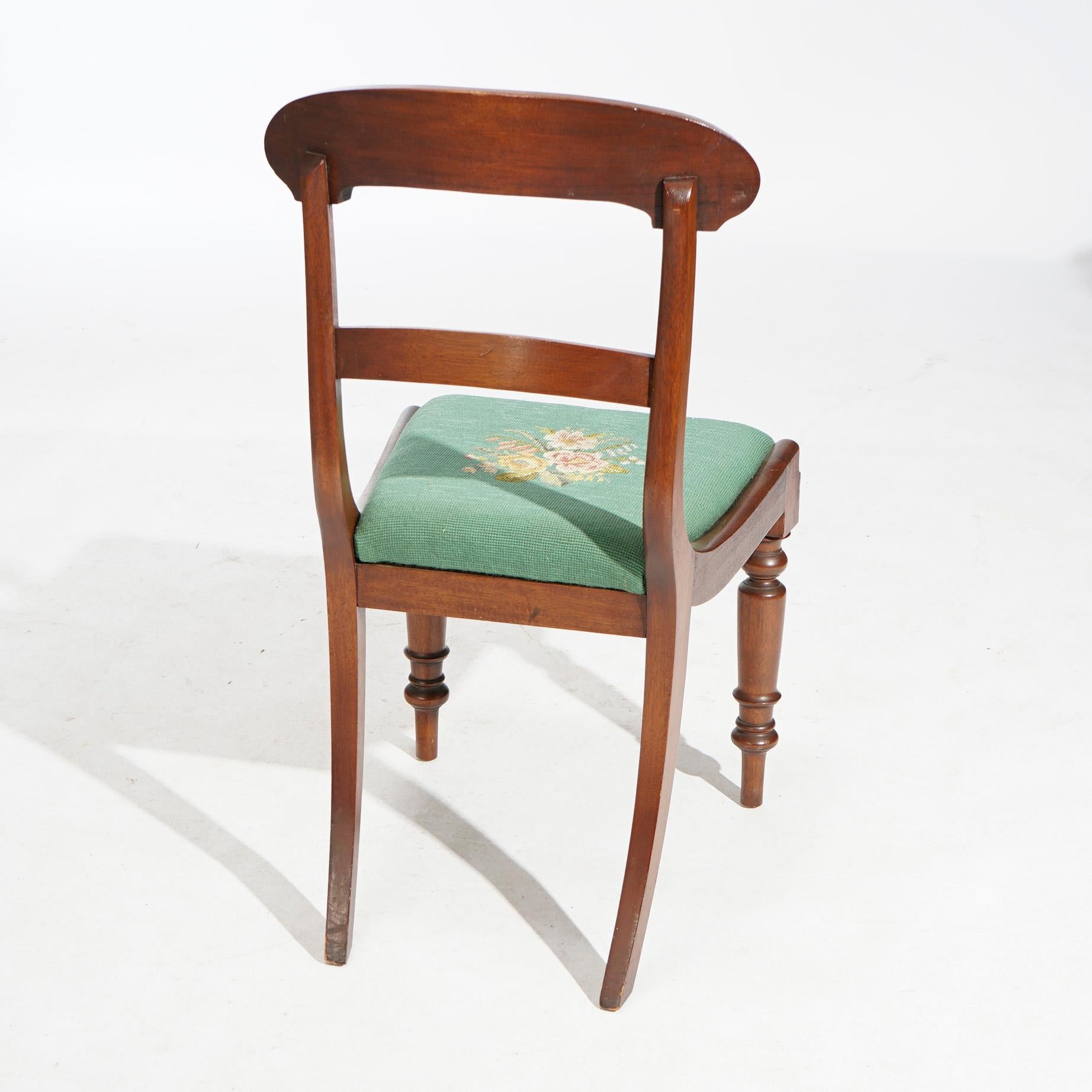 Antique Set of Six Sheraton Flame Mahogany Dining Chairs, Circa 1830 7