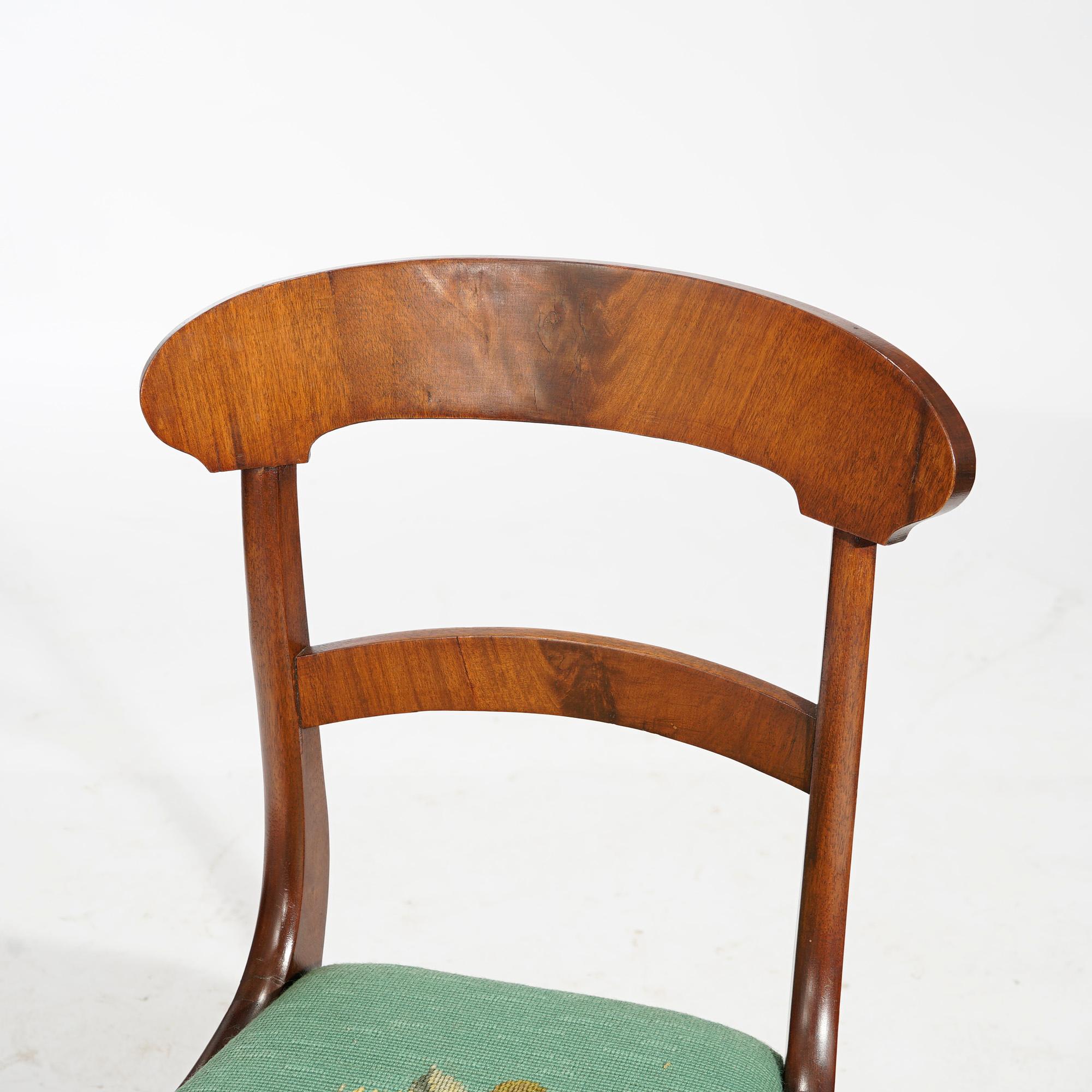 Antique Set of Six Sheraton Flame Mahogany Dining Chairs, Circa 1830 8
