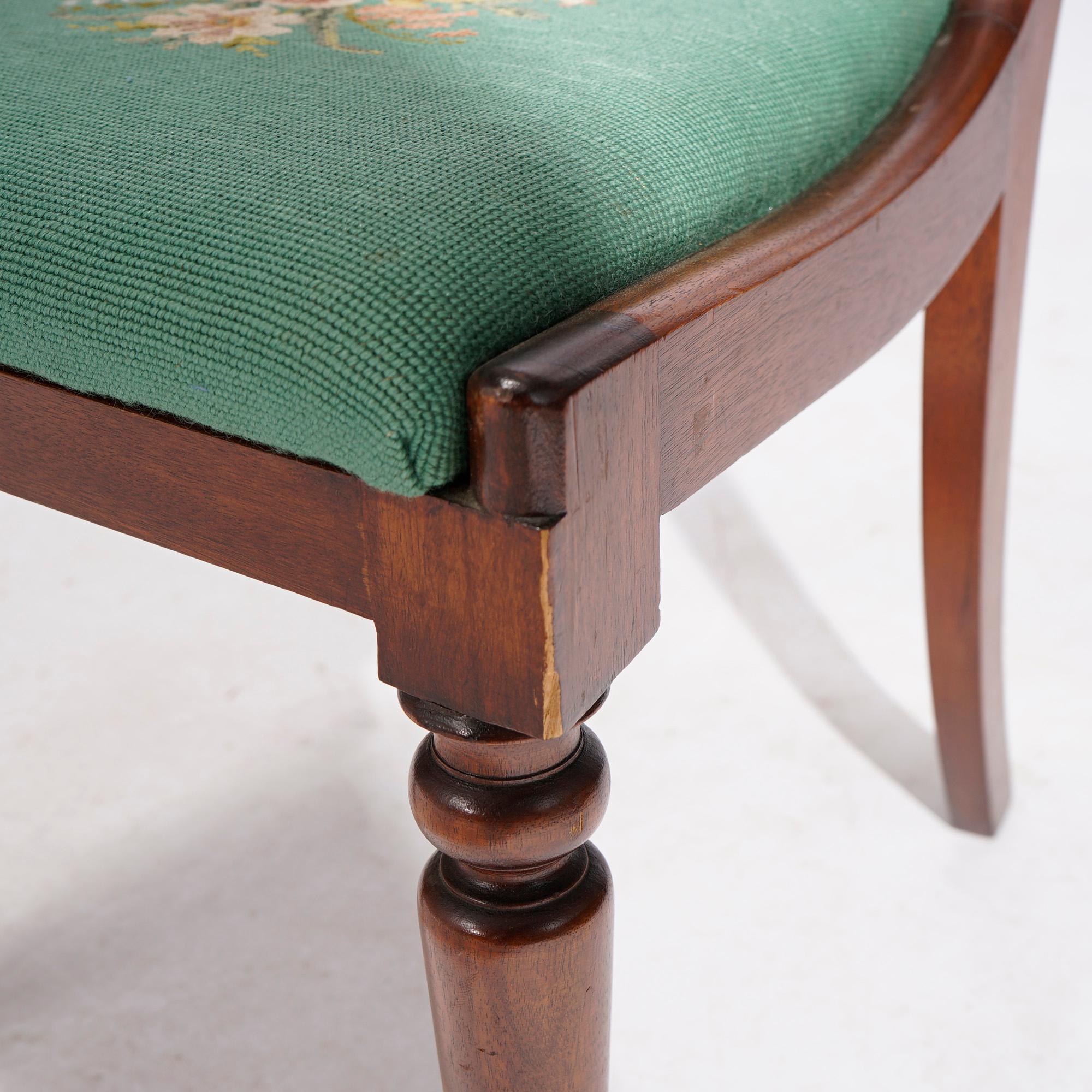 Antique Set of Six Sheraton Flame Mahogany Dining Chairs, Circa 1830 11