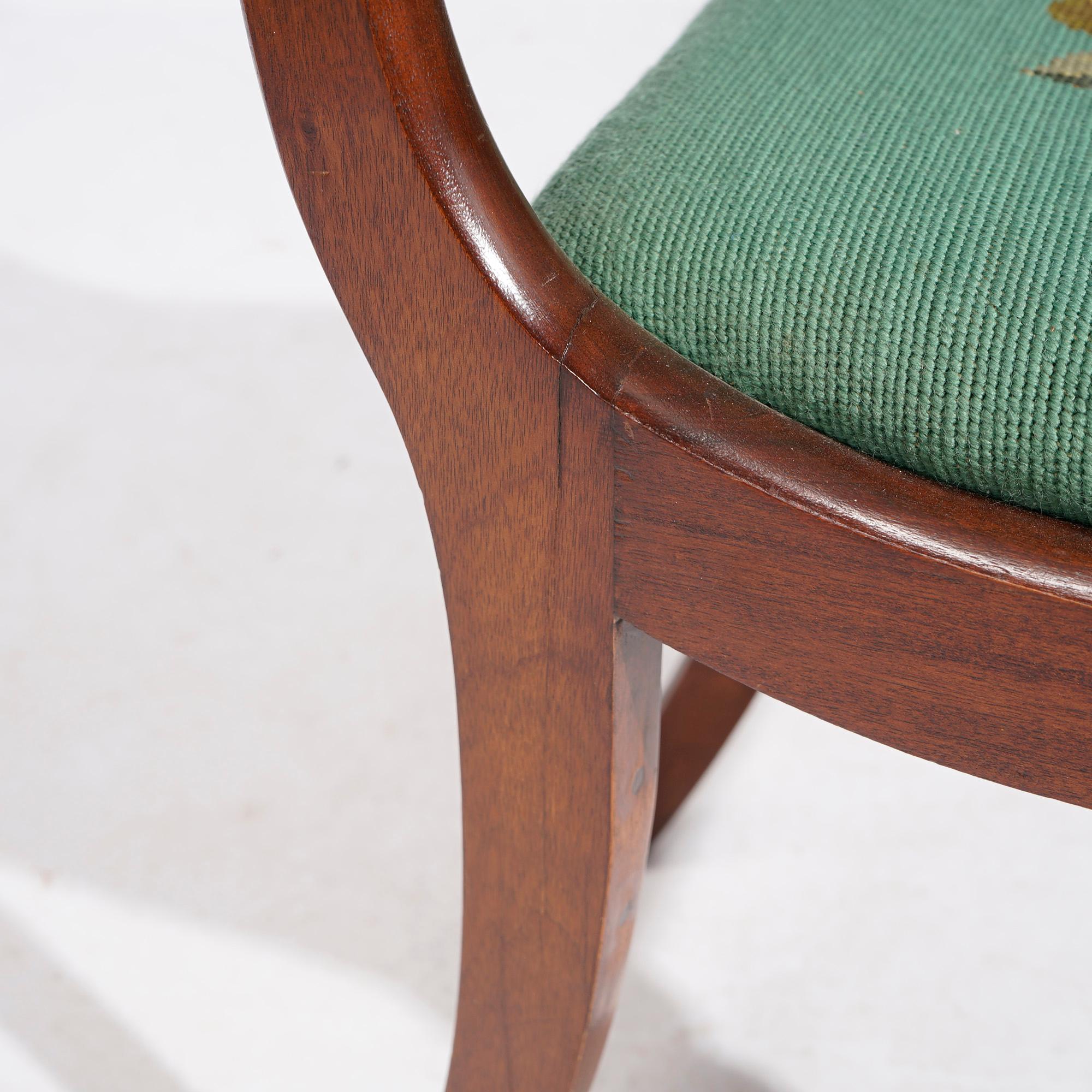Antique Set of Six Sheraton Flame Mahogany Dining Chairs, Circa 1830 12