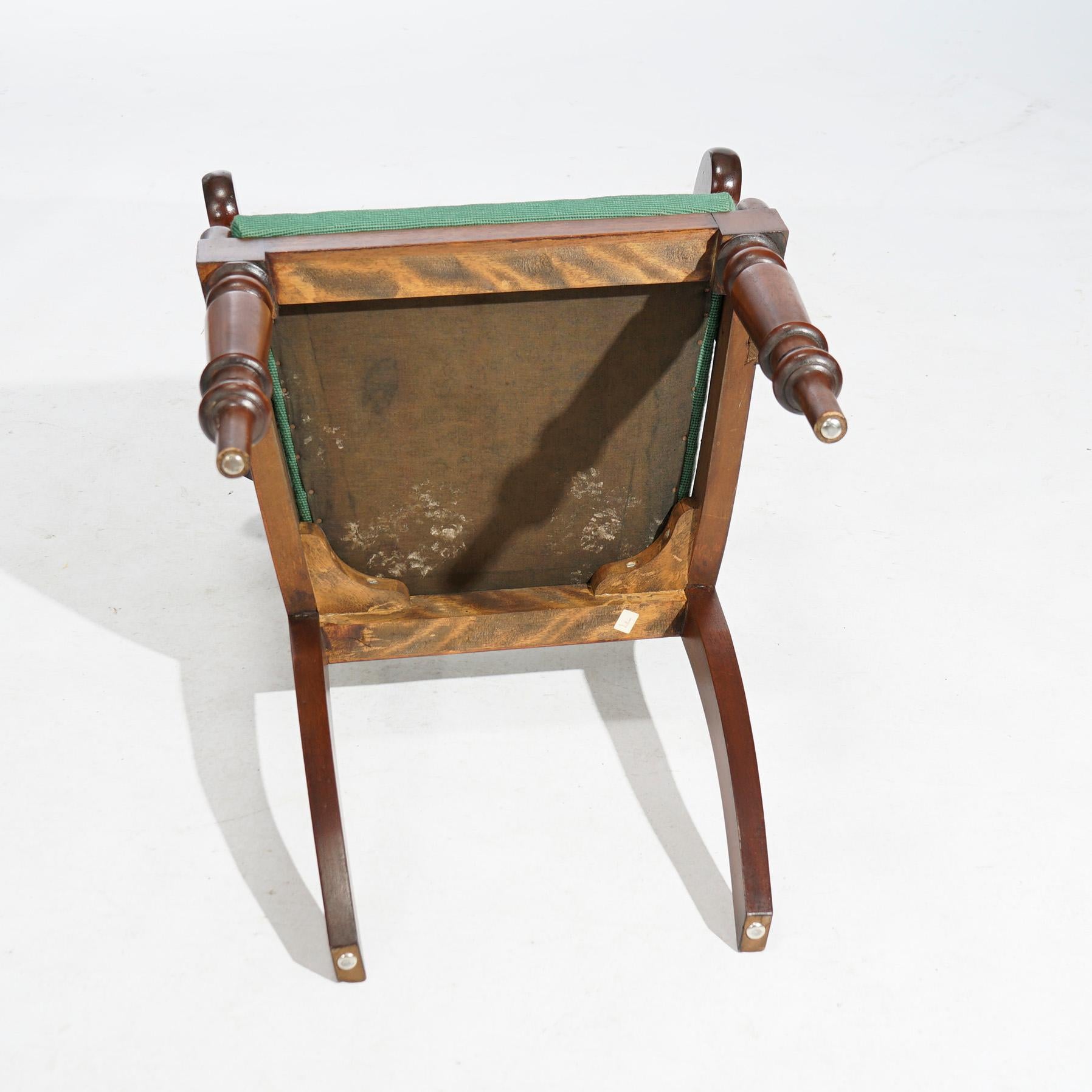 Antique Set of Six Sheraton Flame Mahogany Dining Chairs, Circa 1830 14