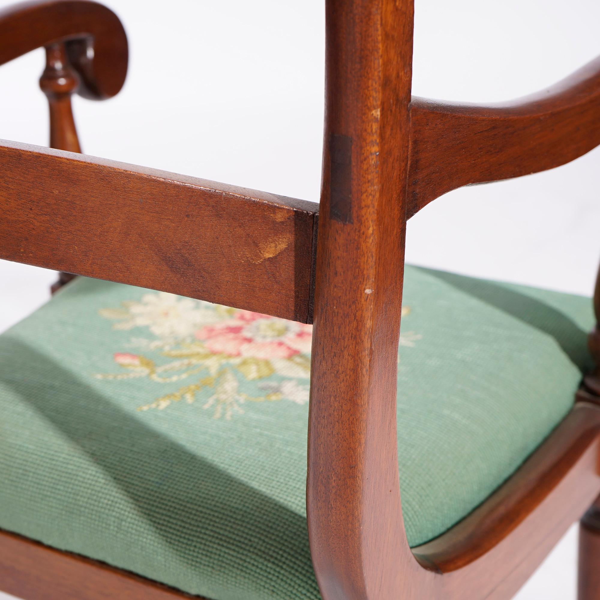 Antique Set of Six Sheraton Flame Mahogany Dining Chairs, Circa 1830 2