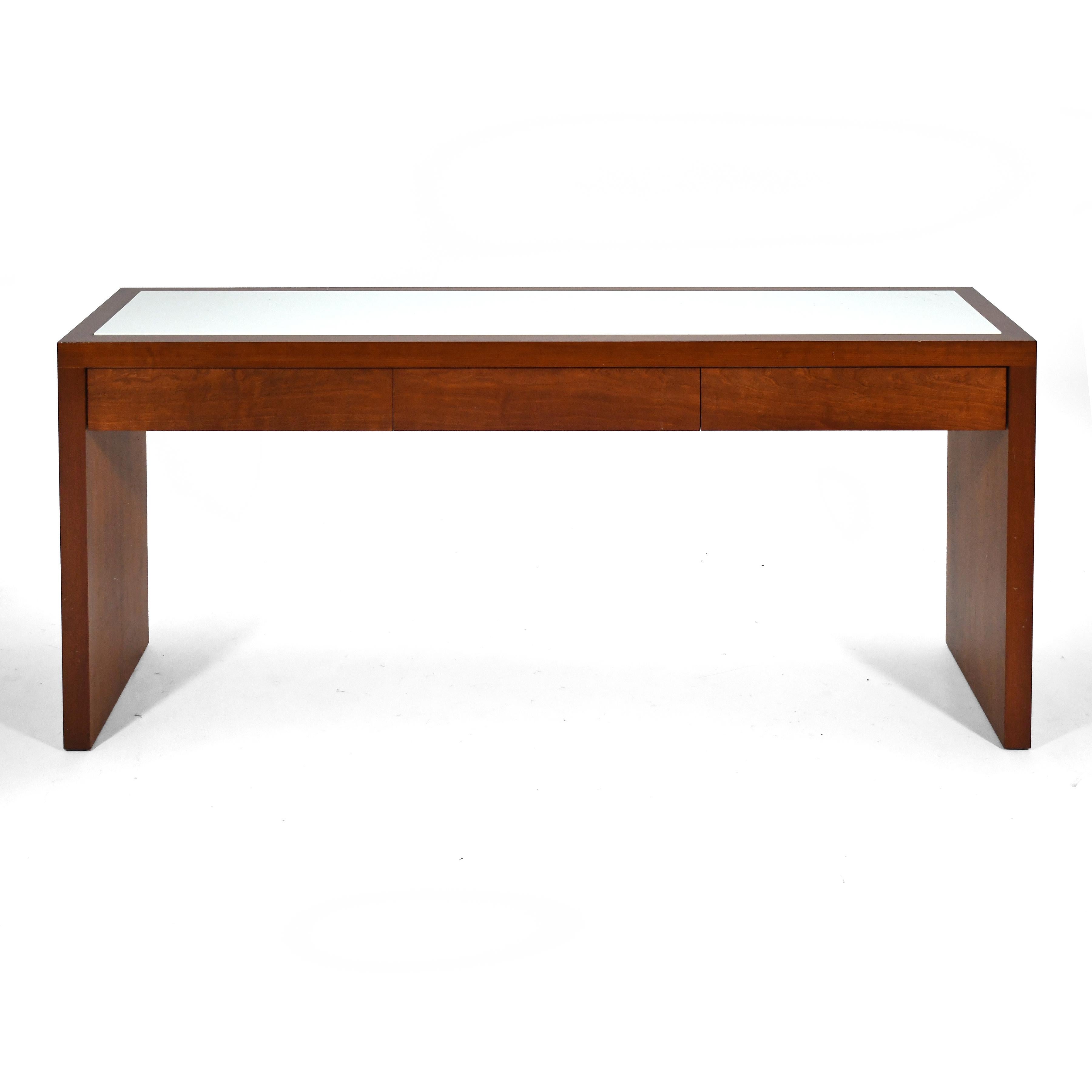 glass console table with drawers