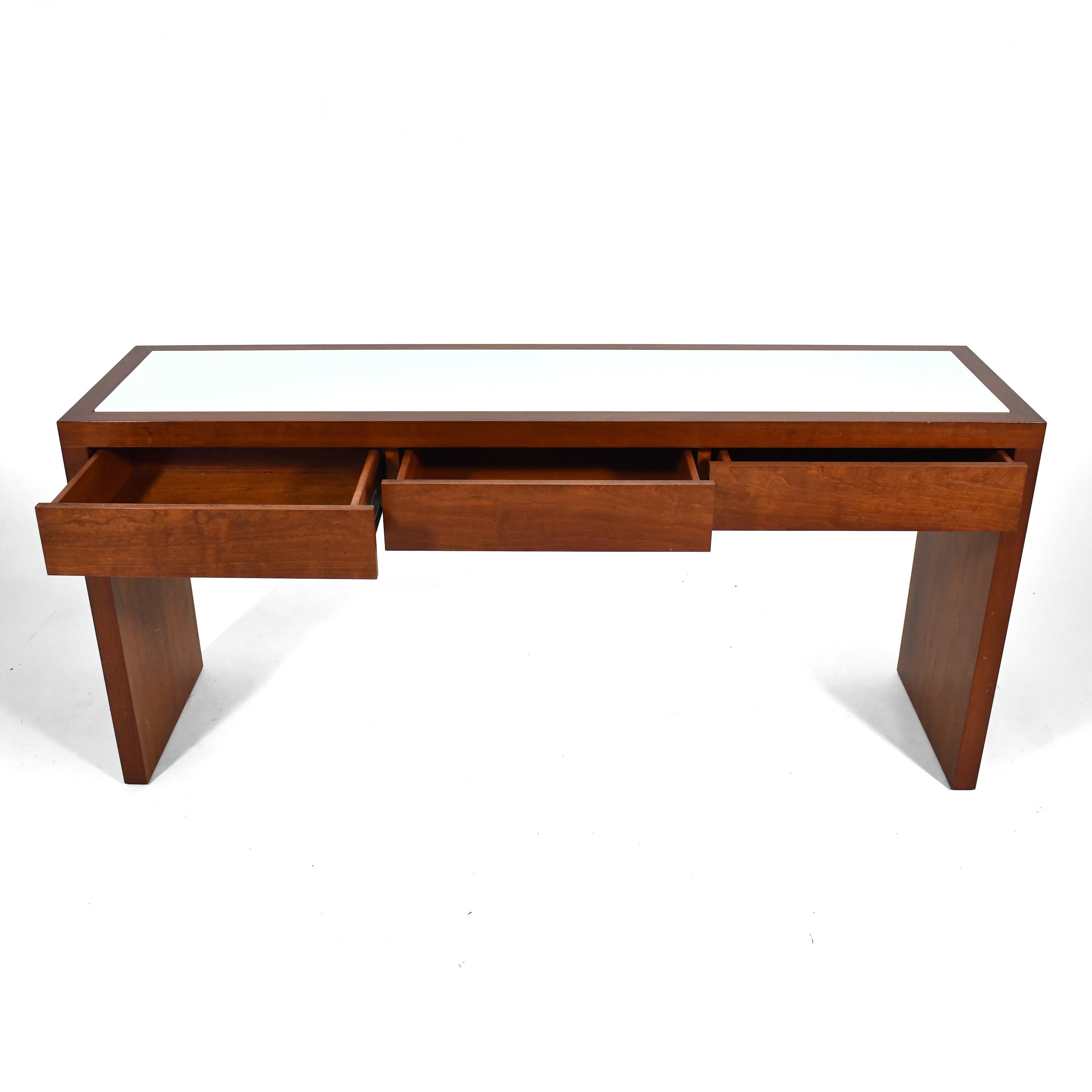 Conde House Console Table with Drawers & Glass Top For Sale 1