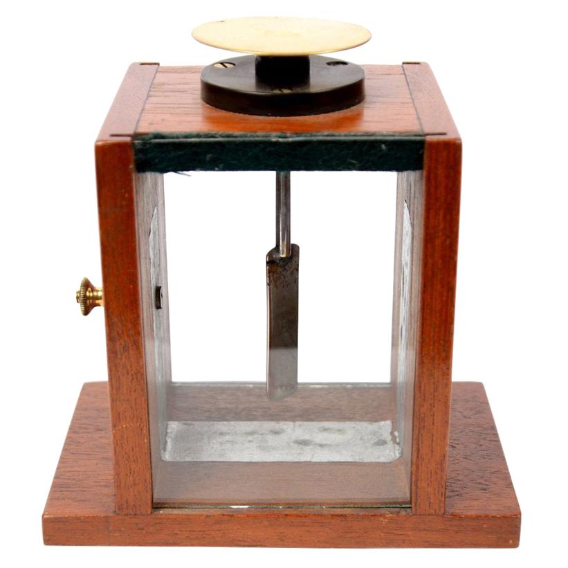 1900s Mahogany Condenser Electroscope Antique Physics Measuring Instrument