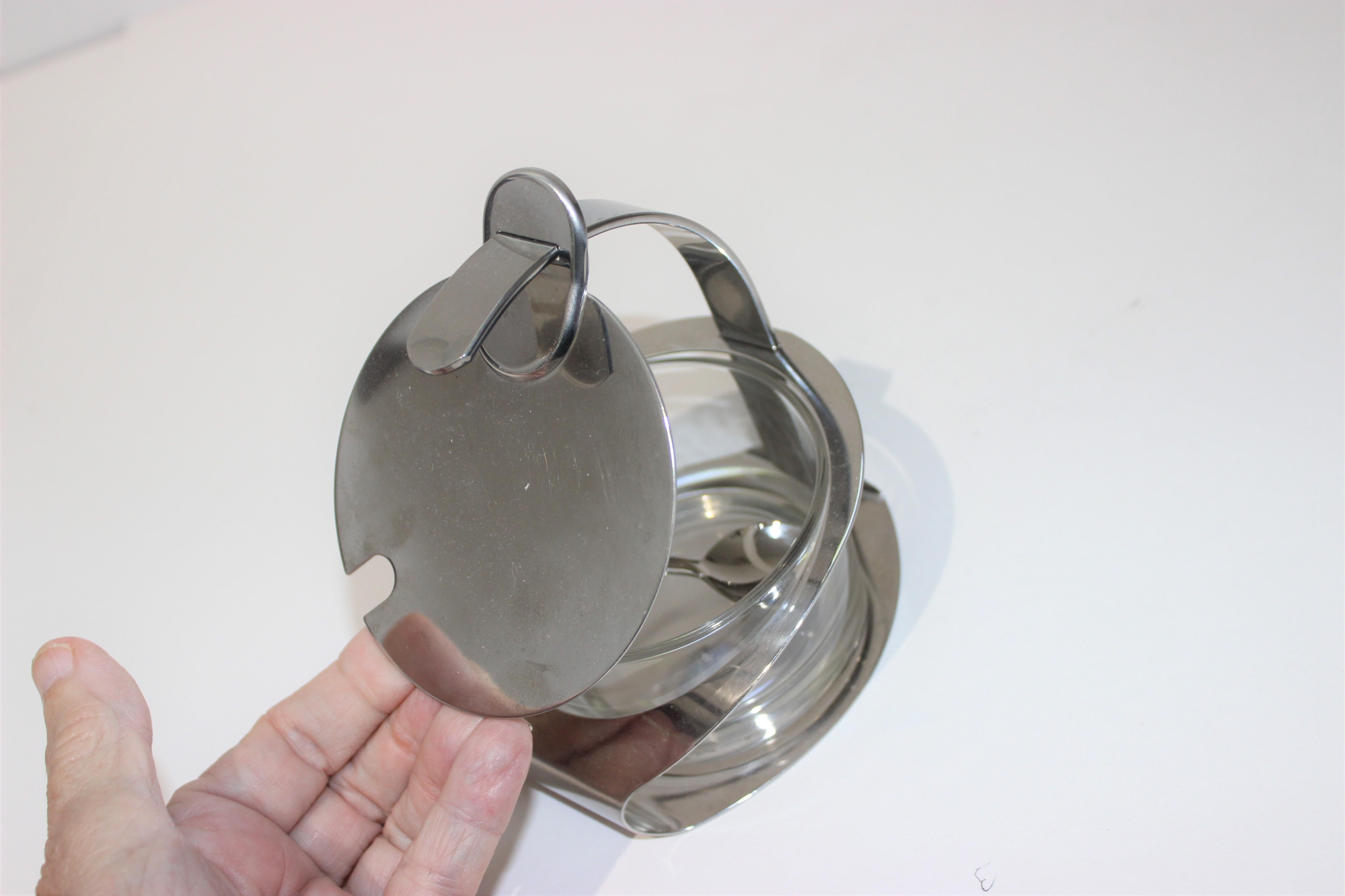 Italian Condiment Holder in Stainless Steel by Carlo Giannini