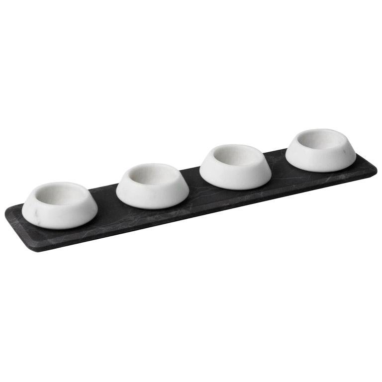 New modern Condiment Tray with Bowls in Marble creator Ivan Colominas