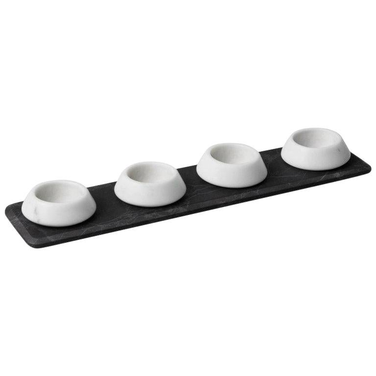 New Modern Condiment Tray with Bowls in Marble Creator Ivan Colominas, Stock  For Sale