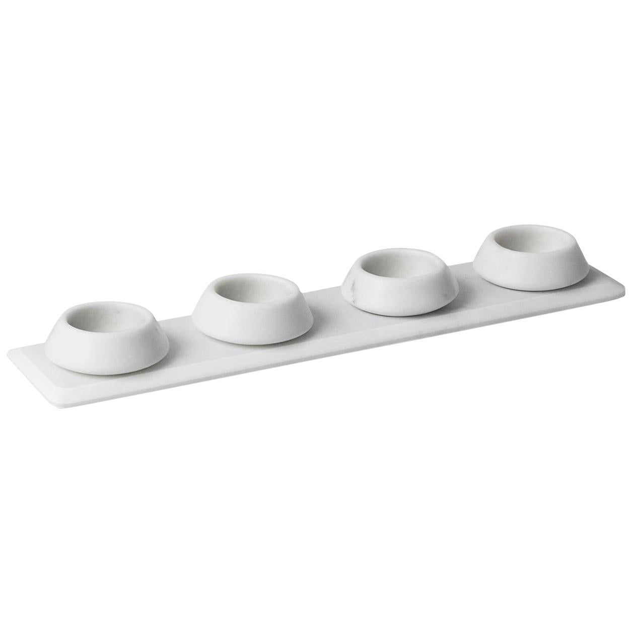 New modern Condiments Tray in White Michelangelo Marble Creator Ivan Colominas