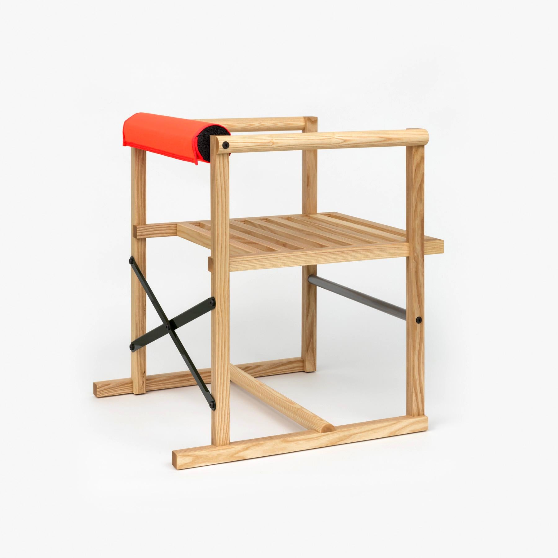 A De Stijl inspired lounge chair emphasizing the parts that comprise the whole, as well as their connections. The Camp Chair utilizes simple stick-frame construction paired with industrial elements to produce an object that transcends the common