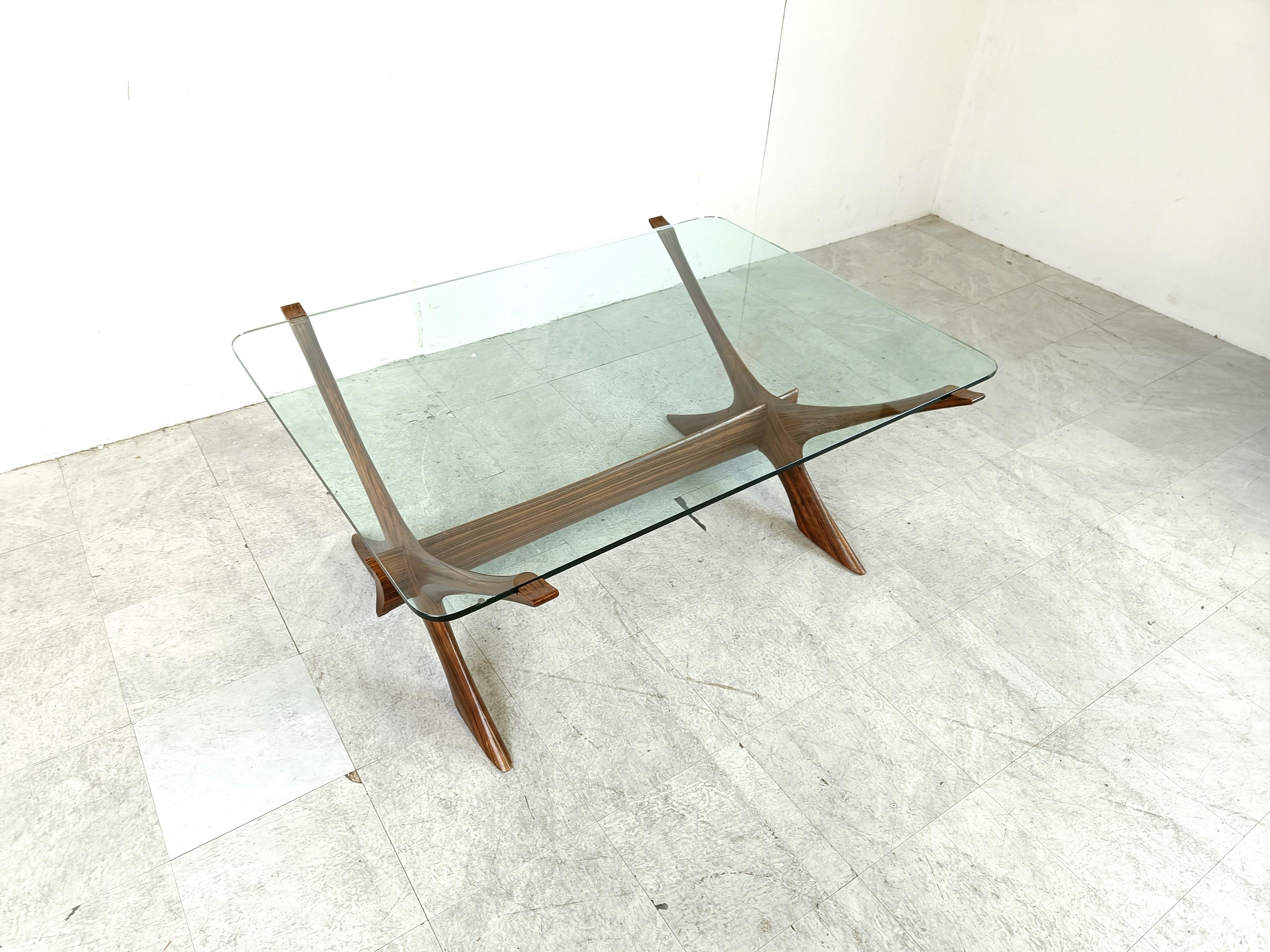 Glass Condor Coffee Table by Fredrik Schriever-Abeln, Sweden, 1960s For Sale