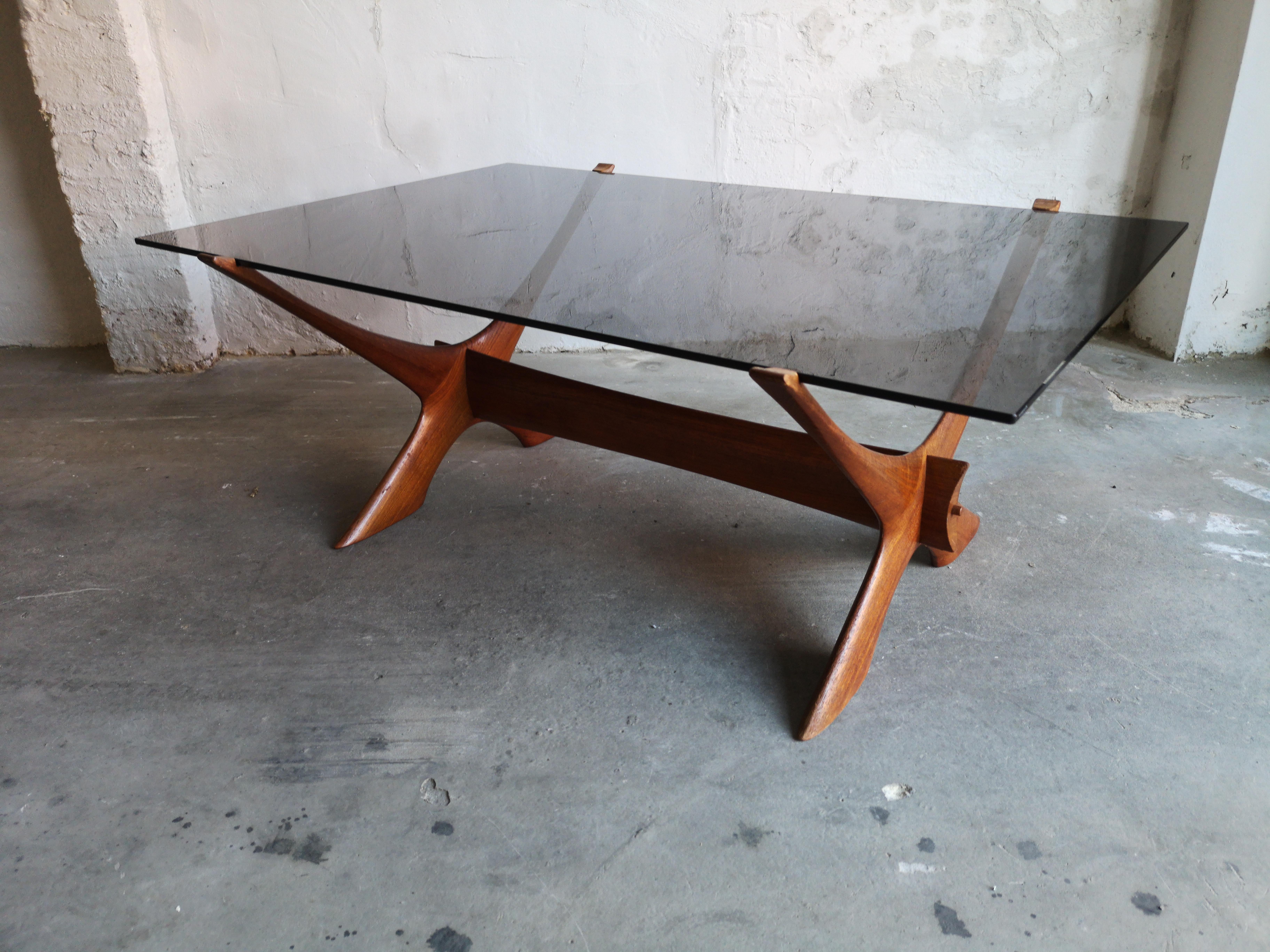 Mid-Century Modern 'Condor' Teak and Glass Coffee Table, Fredrik Schriever-Abeln