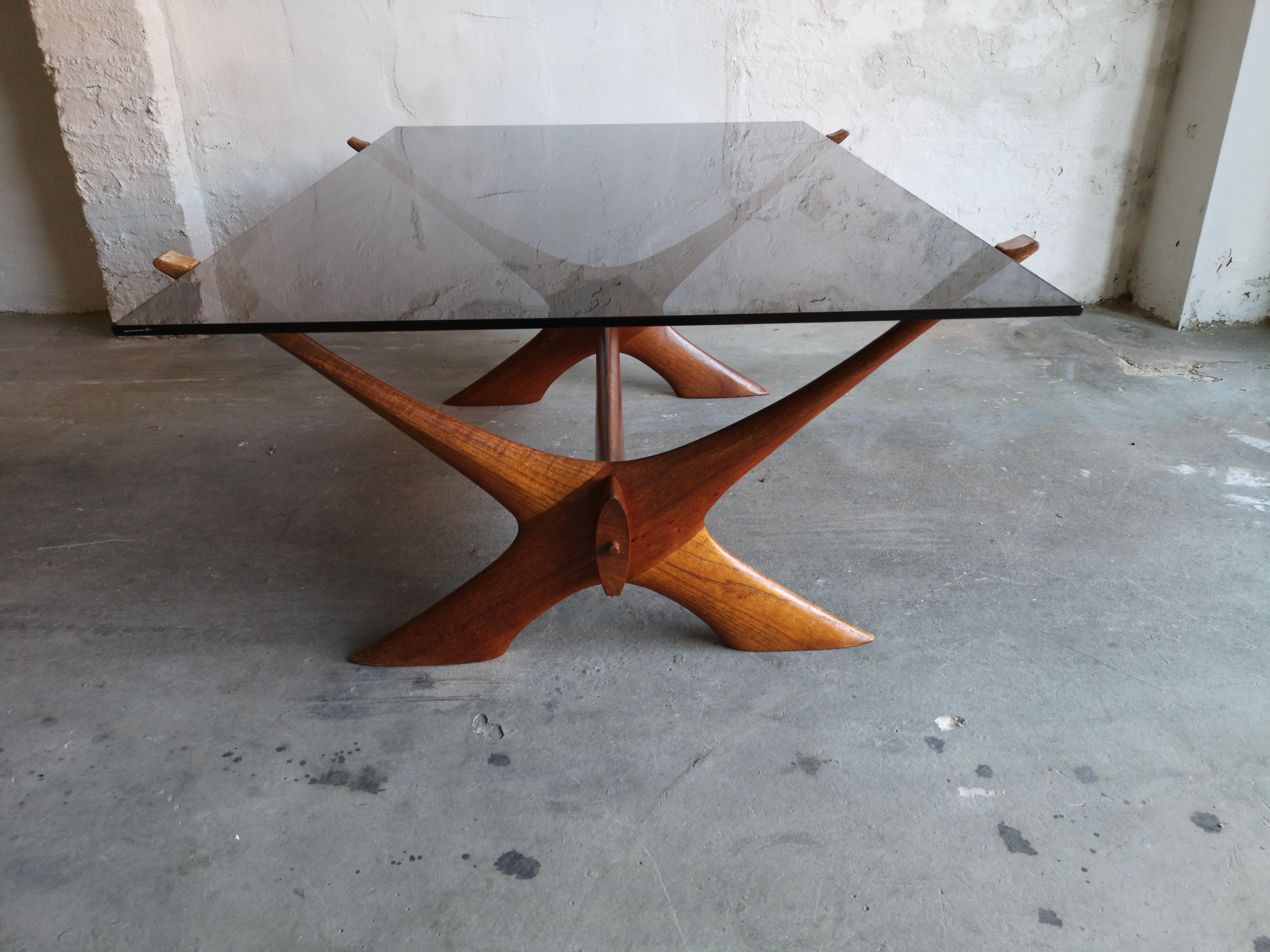 'Condor' Teak and Glass Coffee Table, Fredrik Schriever-Abeln In Good Condition In Farnham, Surrey
