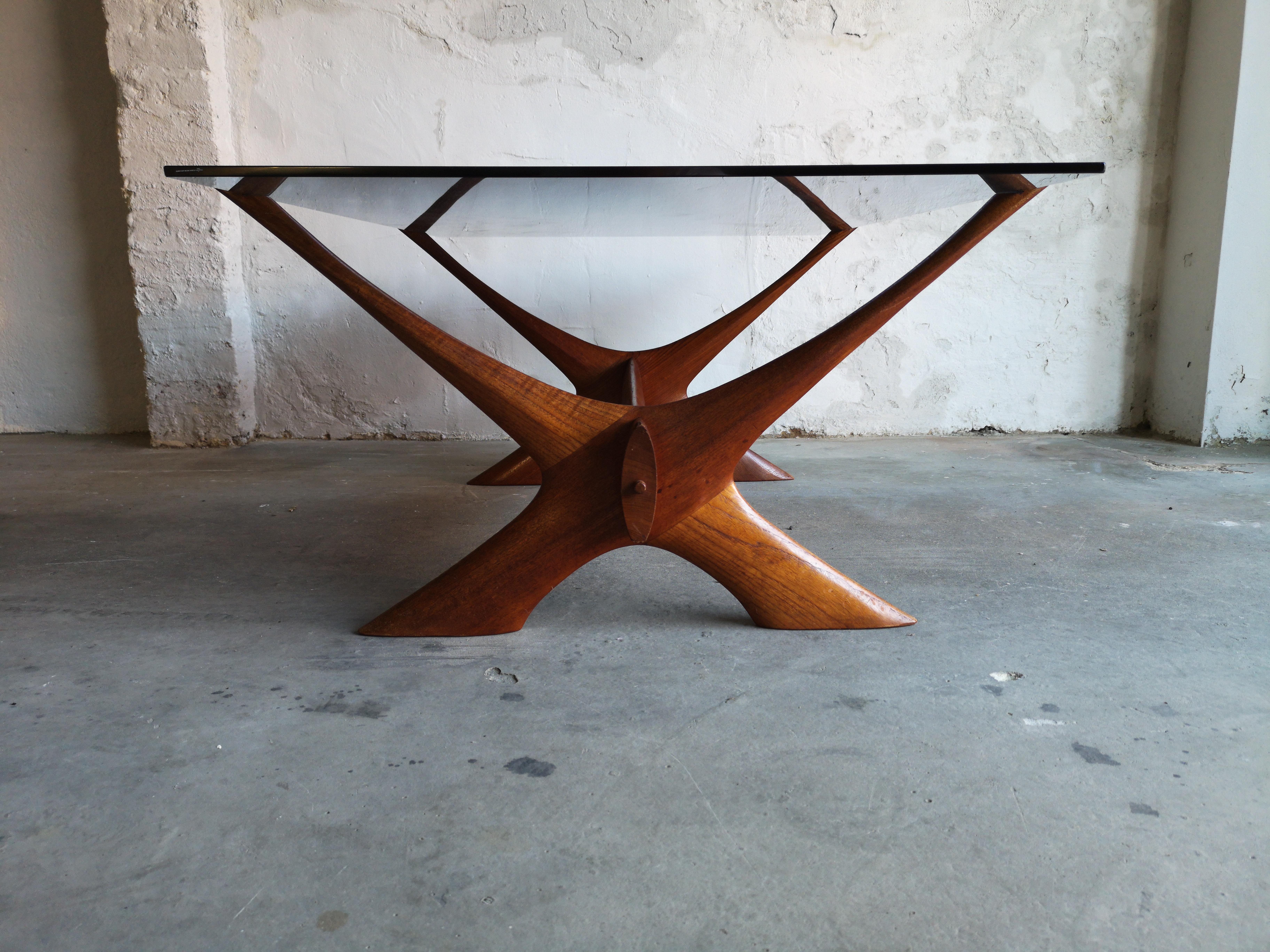'Condor' Teak and Glass Coffee Table, Fredrik Schriever-Abeln 1