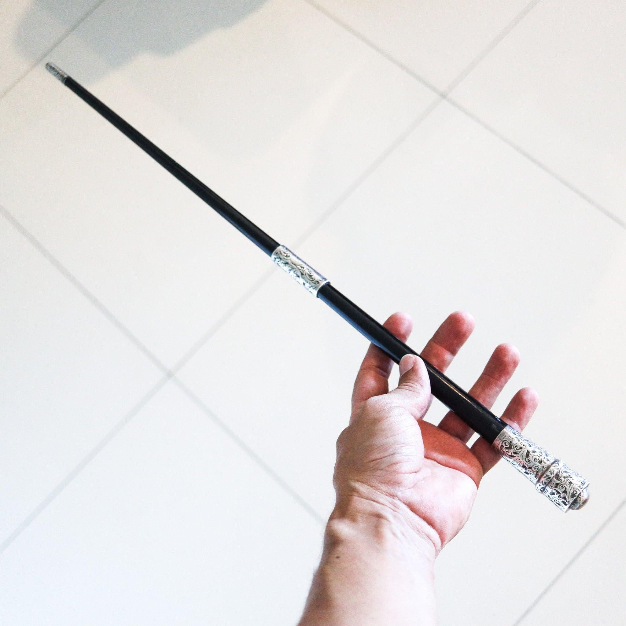Hand-Carved CONDUCTOR'S BATON 1893 Antique Ebony Wood And .925 Sterling Silver In Case For Sale