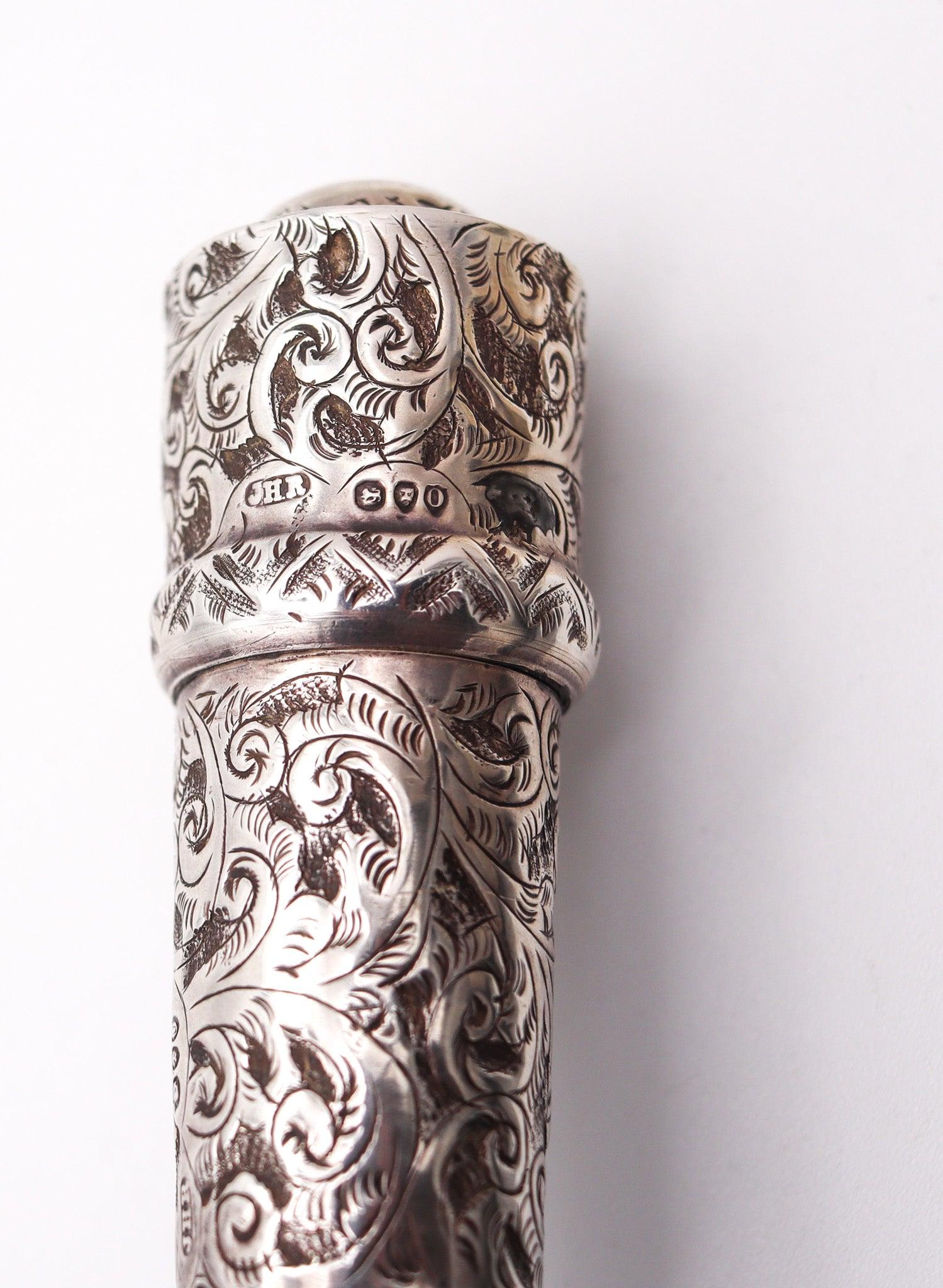 19th Century CONDUCTOR'S BATON 1893 Antique Ebony Wood And .925 Sterling Silver In Case For Sale