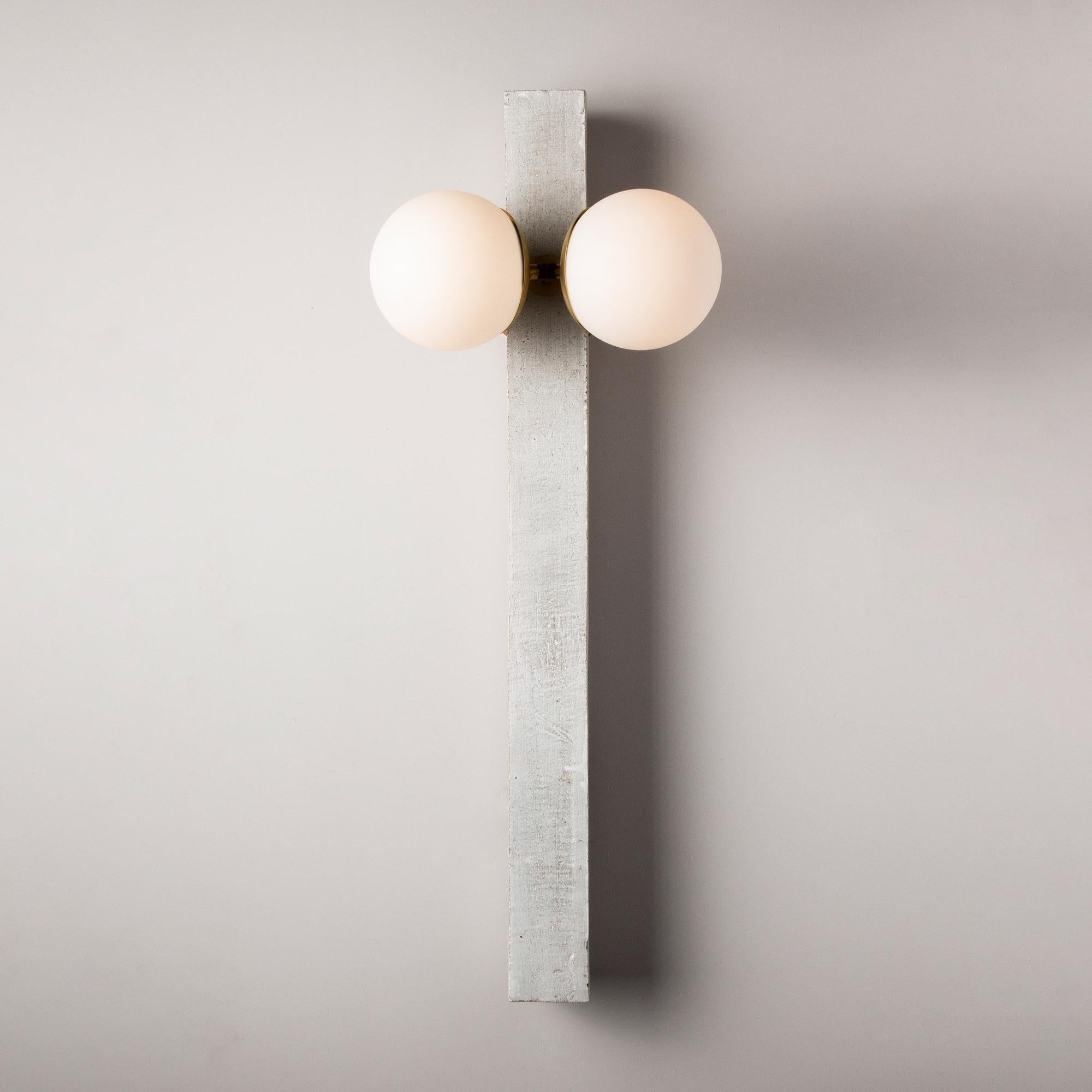 American Conduit Linear Sconce 30.2 - Brutalist Ceramic and Brass Sconce For Sale