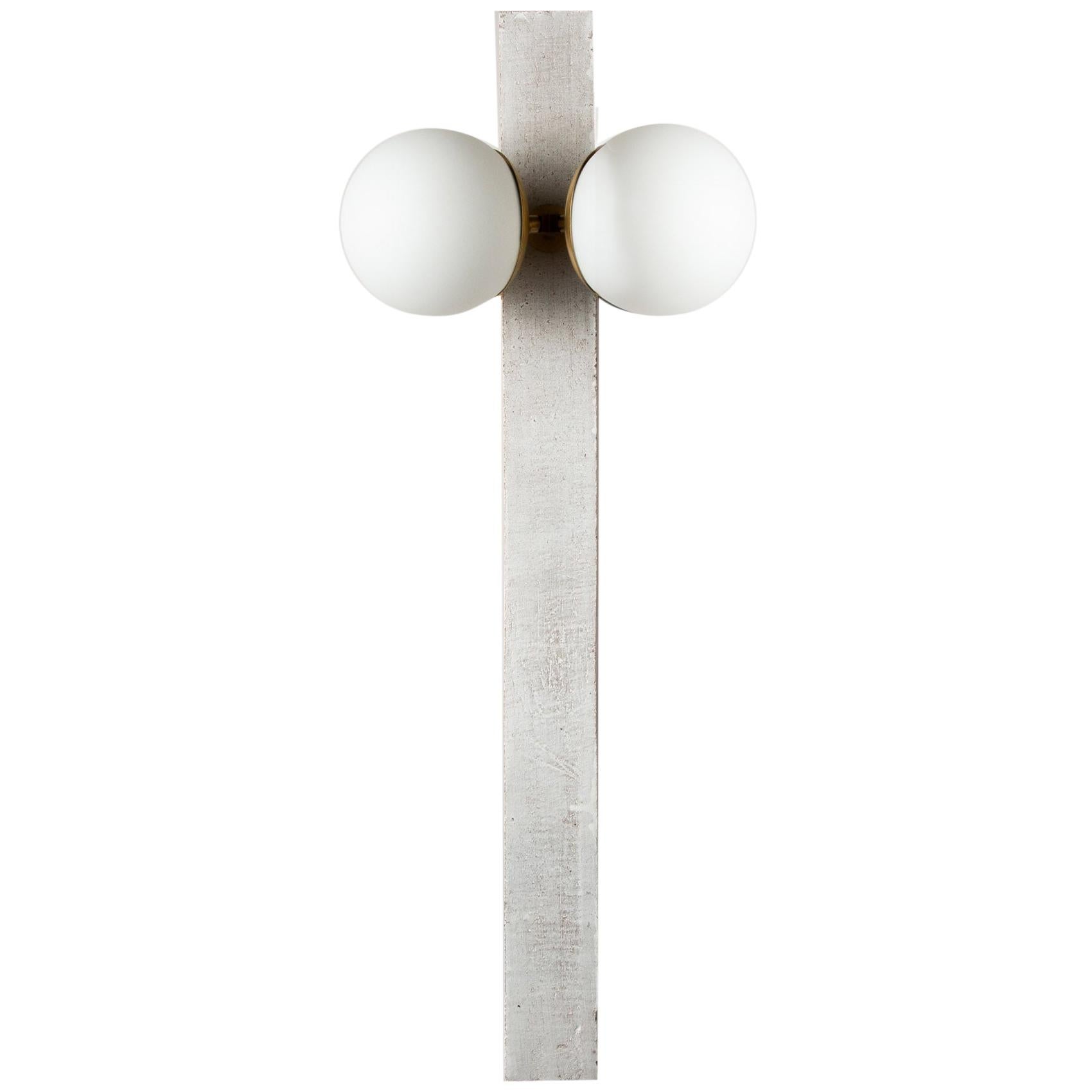 Conduit Linear Sconce 30.2 - Brutalist Ceramic and Brass Sconce For Sale