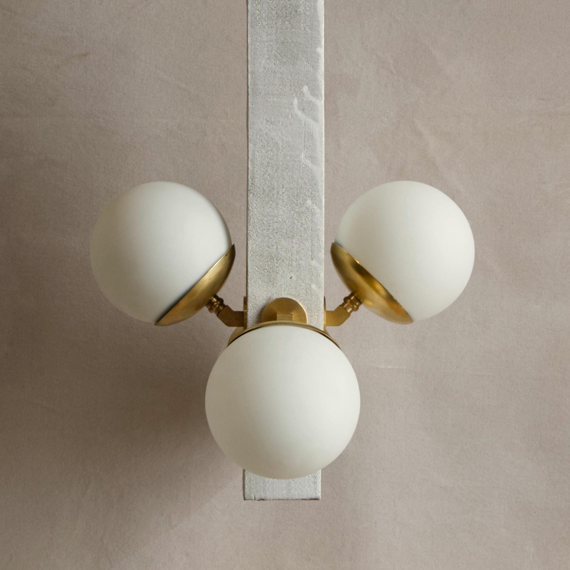 American Conduit Linear Pendant 24.4 - Brutalist Ceramic and Brass Light For Sale