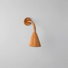 Cone 002 Wall Lamp by Nory Mae Parry in Organic Rattan, Brown Finish