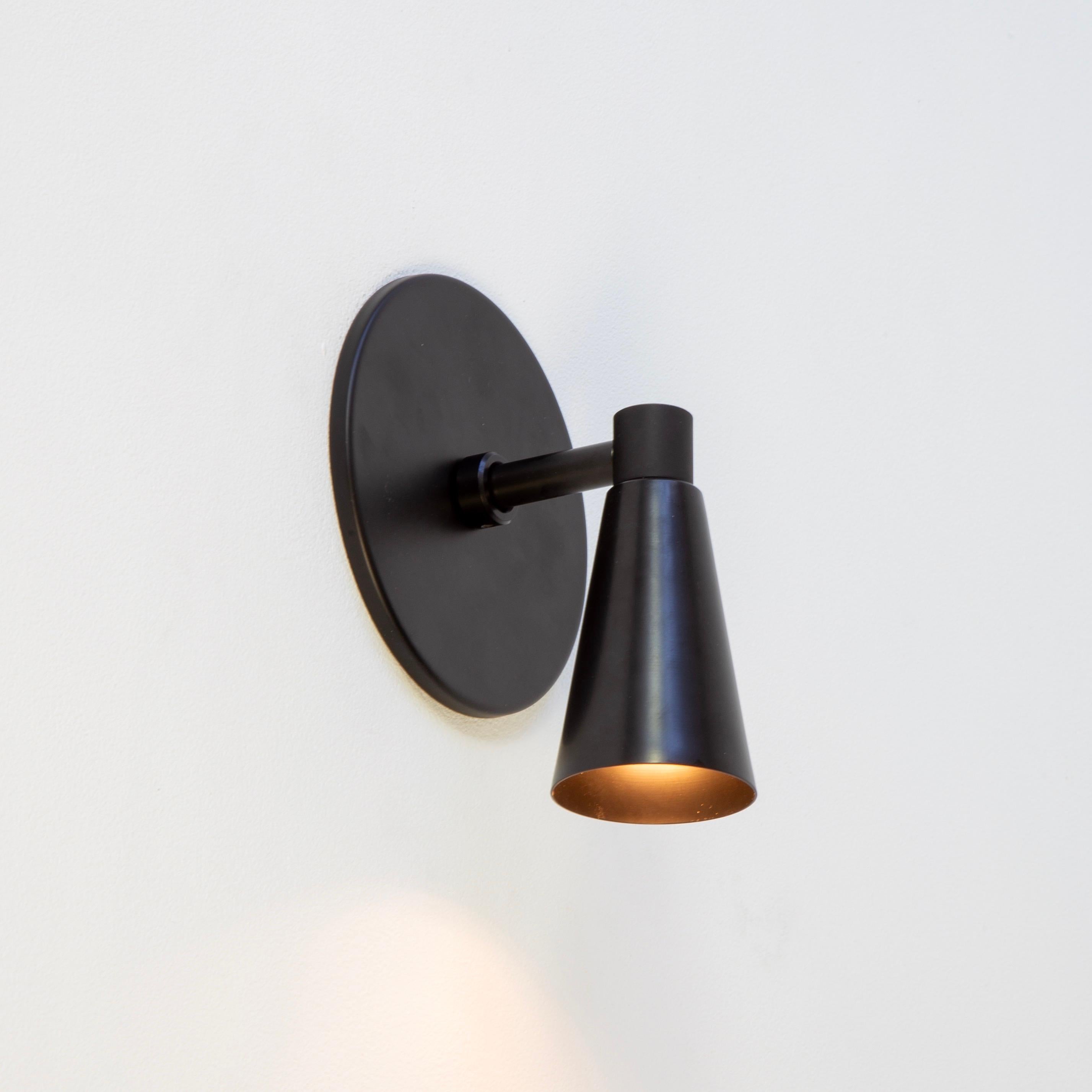 Cone 1 Wall Sconce by Research.Lighting, Black, In Stock en Nuevo estado para la venta en Brooklyn, NY