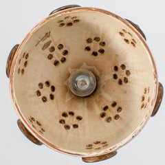 Cone Black Brown Beige Ceramic Pendant Light, Denmark, 1970