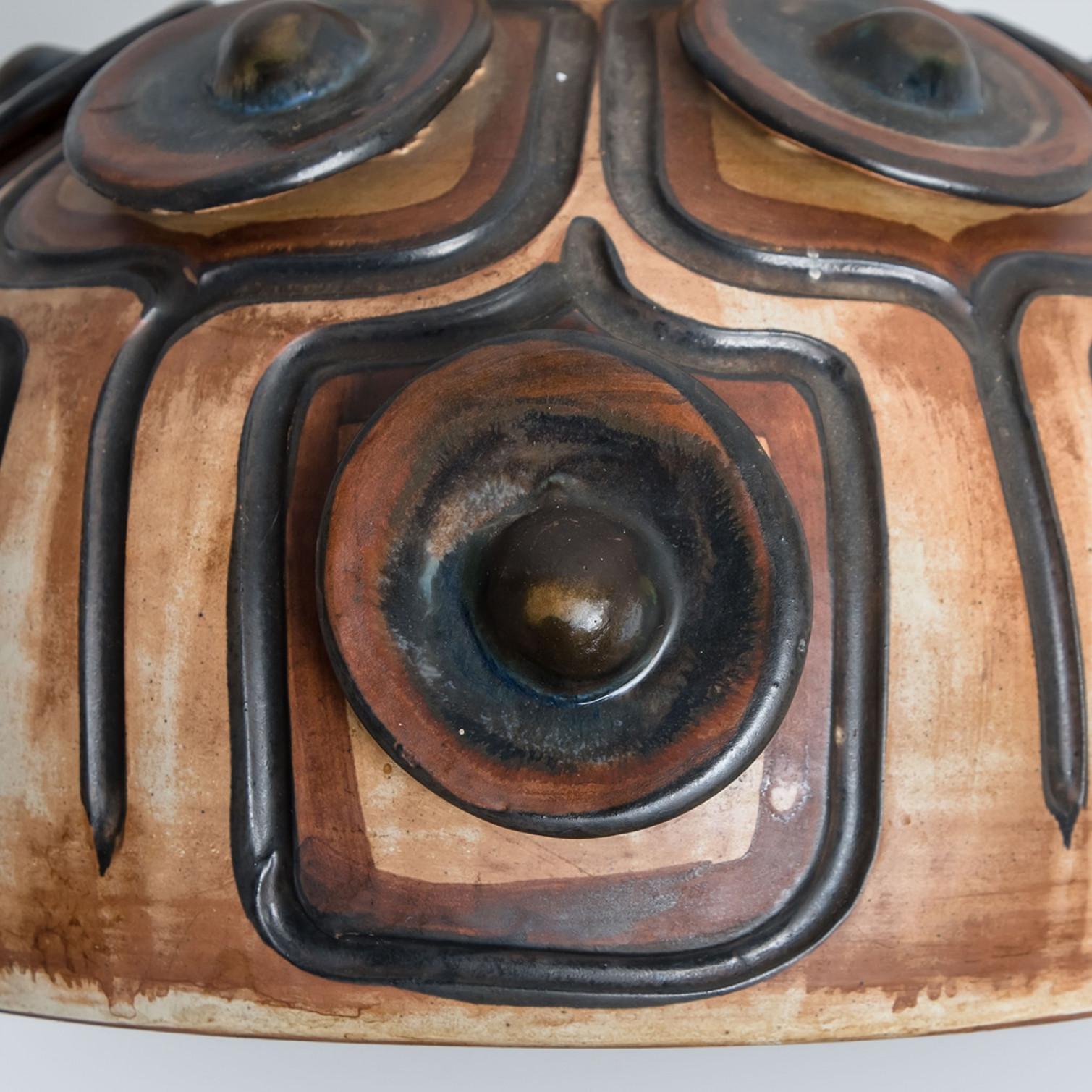 Céramique Lights à cône en céramique noir, brun et beige, Danemark, 1970 en vente