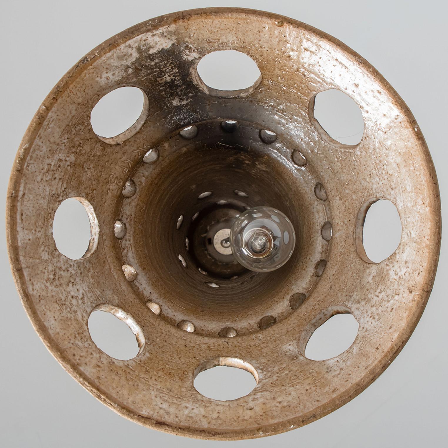 Lampada a sospensione in ceramica blu a cono, Danimarca, 1970 in vendita 6