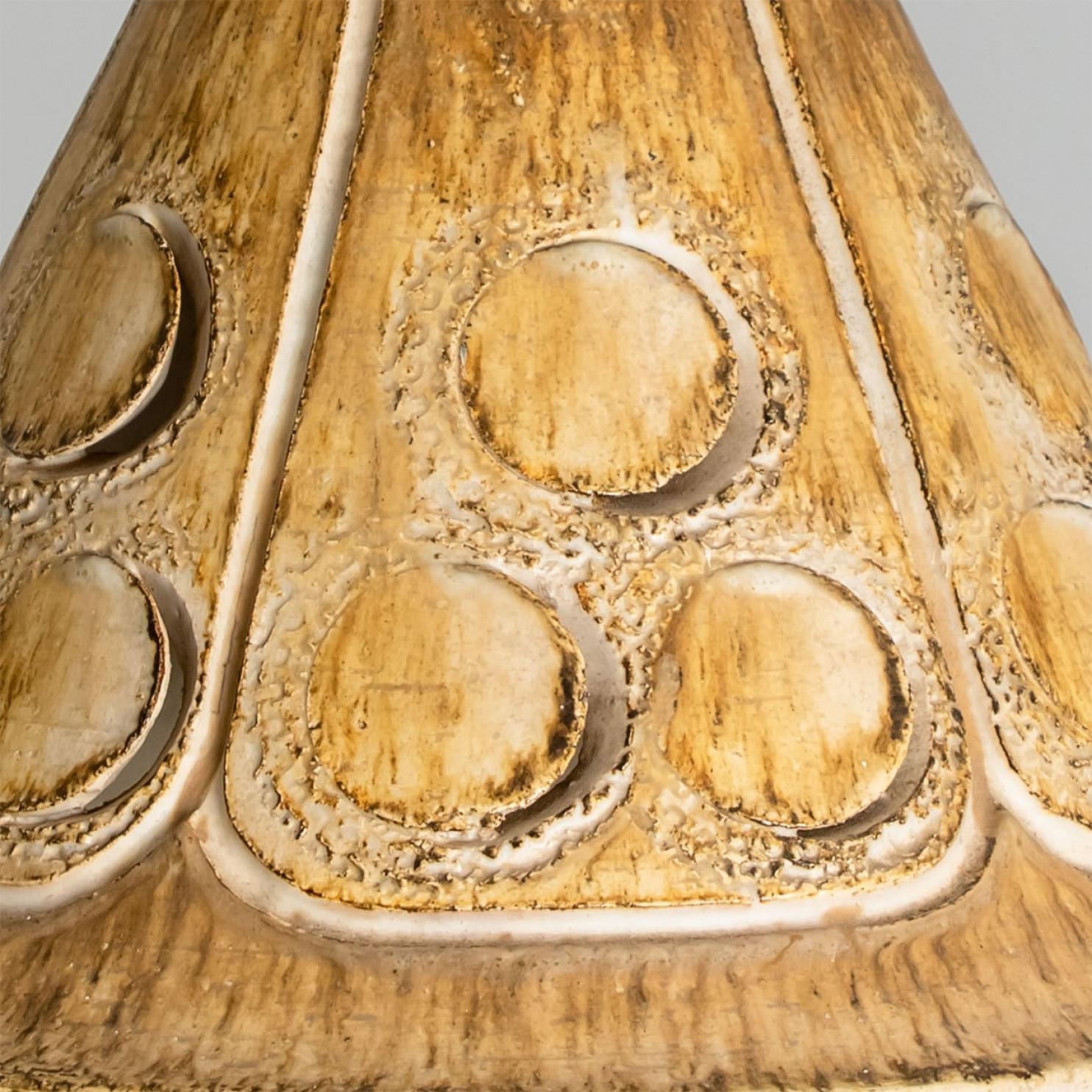 Lámpara colgante de cerámica Terra Marrón Cónica, Dinamarca, 1970 Otro en venta