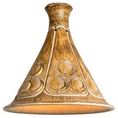Cone Brown Terra Ceramic Pendant Light, Denmark, 1970