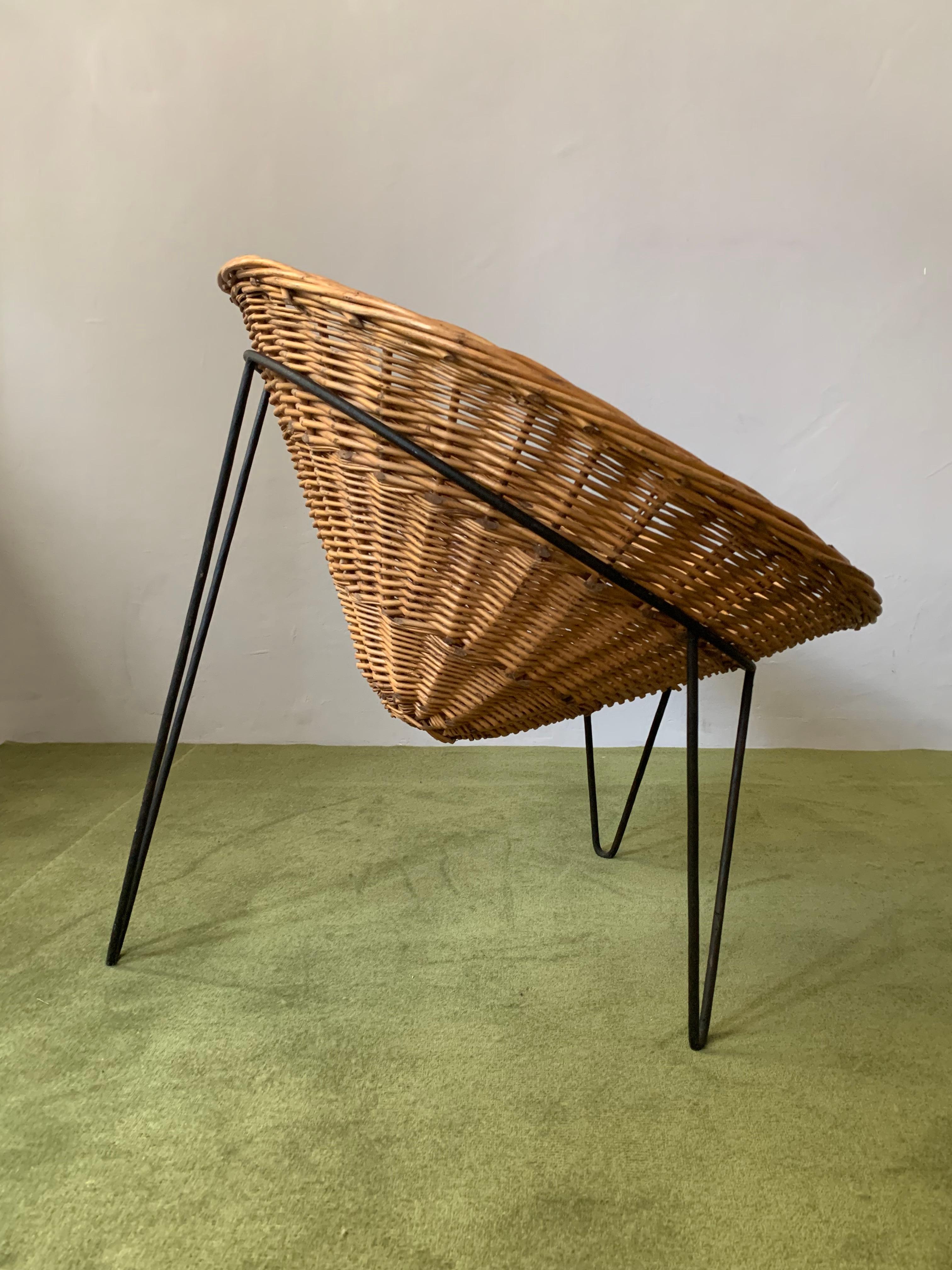 Woven Cone Chair by Sir Terence Conran 1950's  For Sale