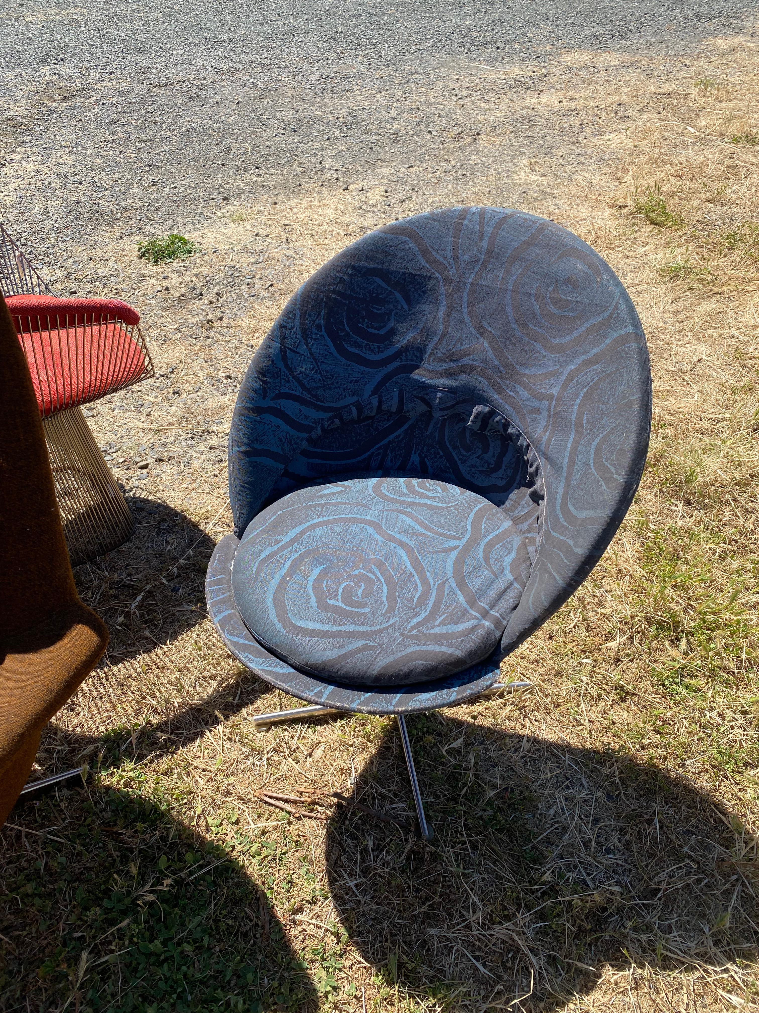 A Verner Panton cone chair, enameled steel, upholstery.
