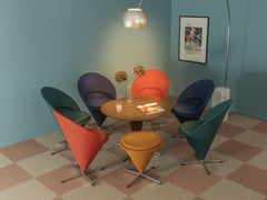 Chaise Cone Chair Siège Groupe Table Cone Verner Panton Rouge Bleu Mustard Petrol