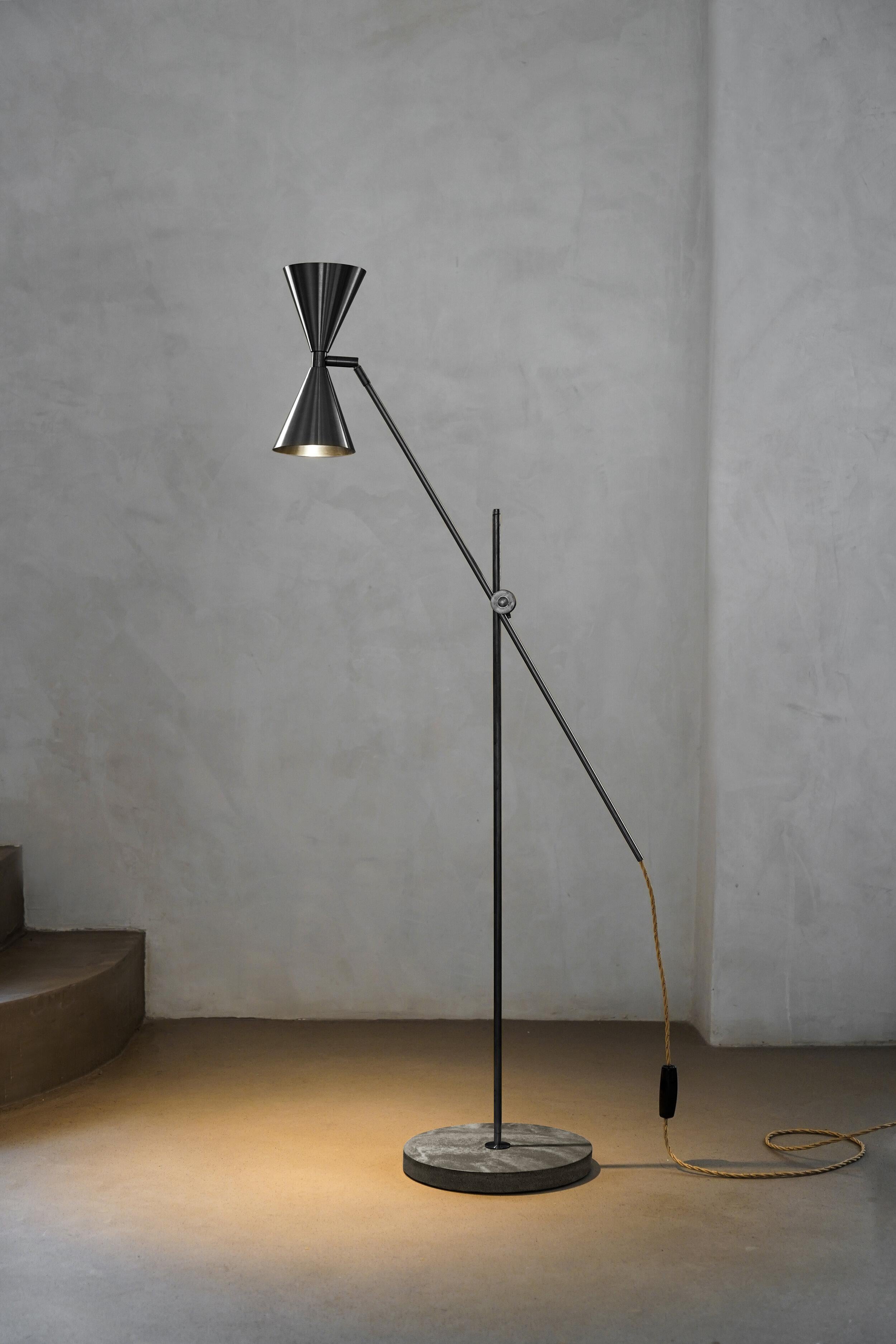 Spanish Cone Double Floor Lamp by Contain For Sale