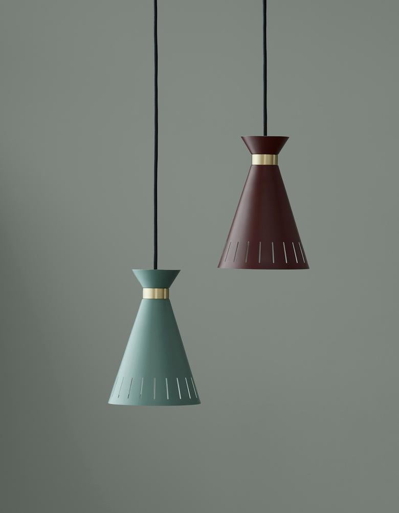 Contemporary Cone Dusty Green Pendant by Warm Nordic For Sale
